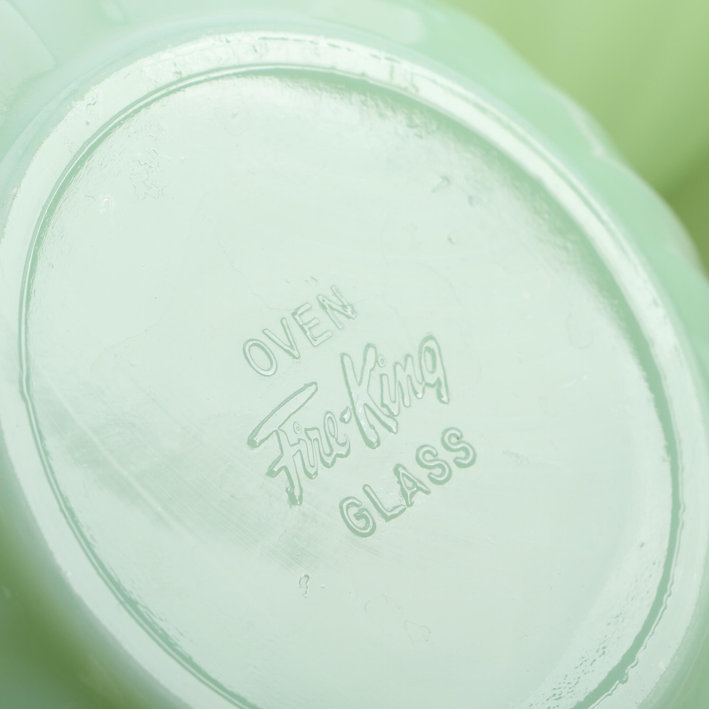 Anchor Hocking Fire King "Jade Ite" Nesting Bowls and Pyrex Casserole