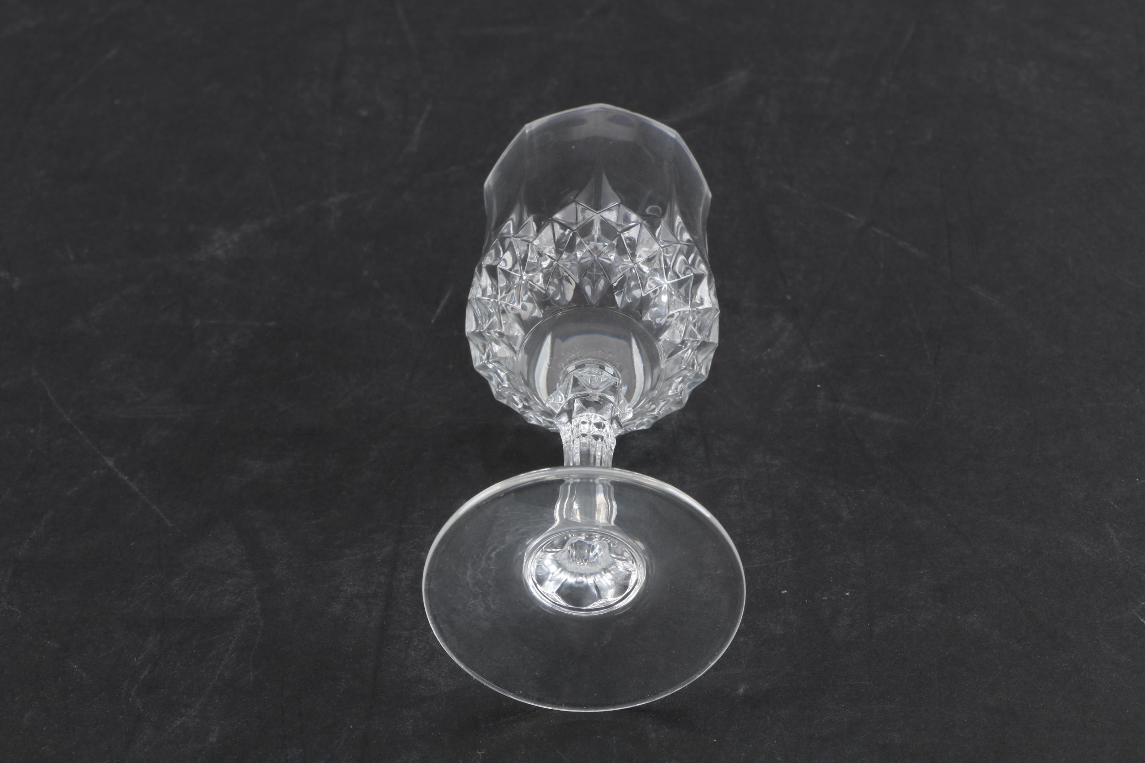 Crystal Decanter and Cristal D'Arques-Durand "Longchamp" Cordial Glasses
