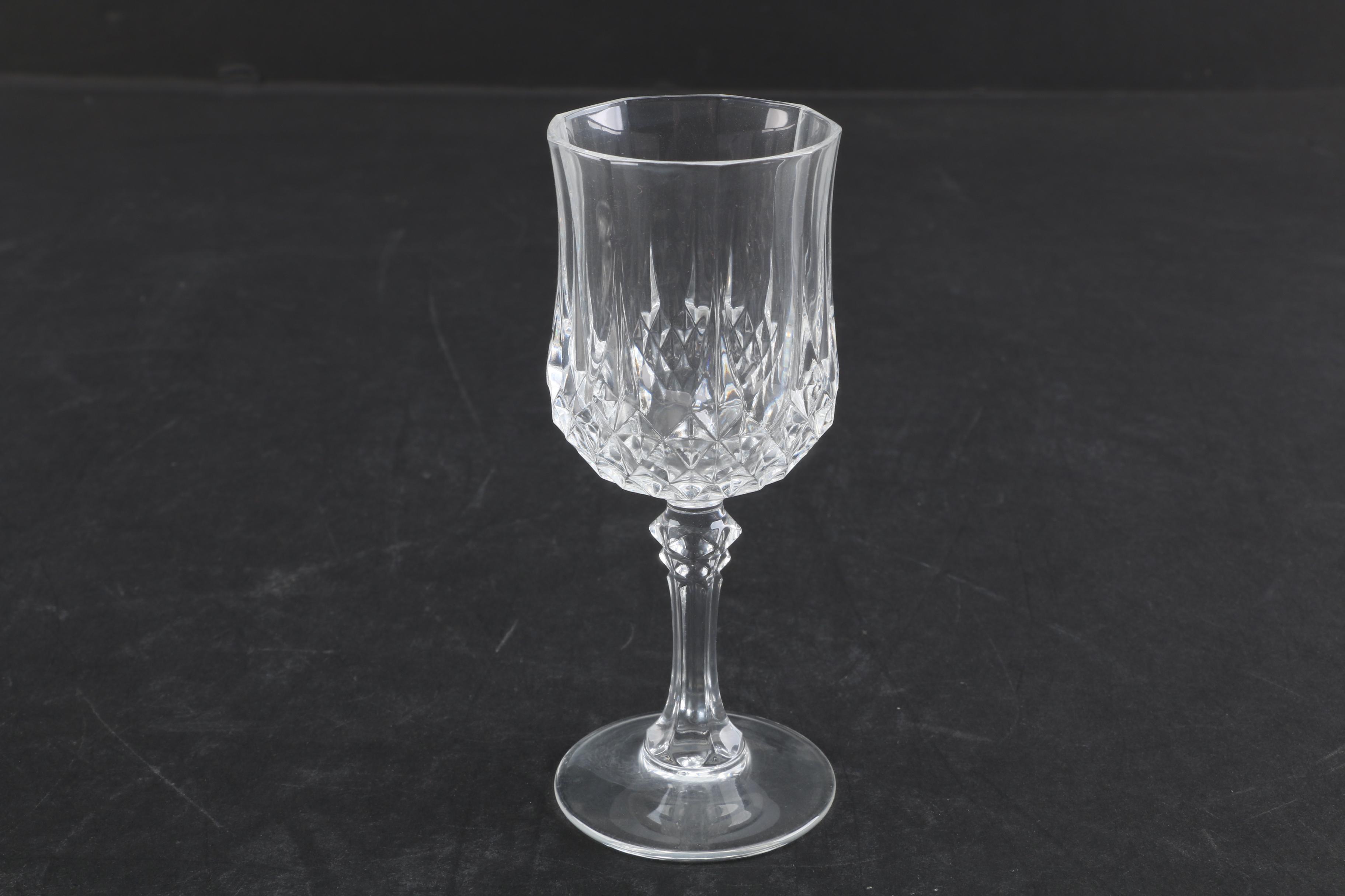 Crystal Decanter and Cristal D'Arques-Durand "Longchamp" Cordial Glasses