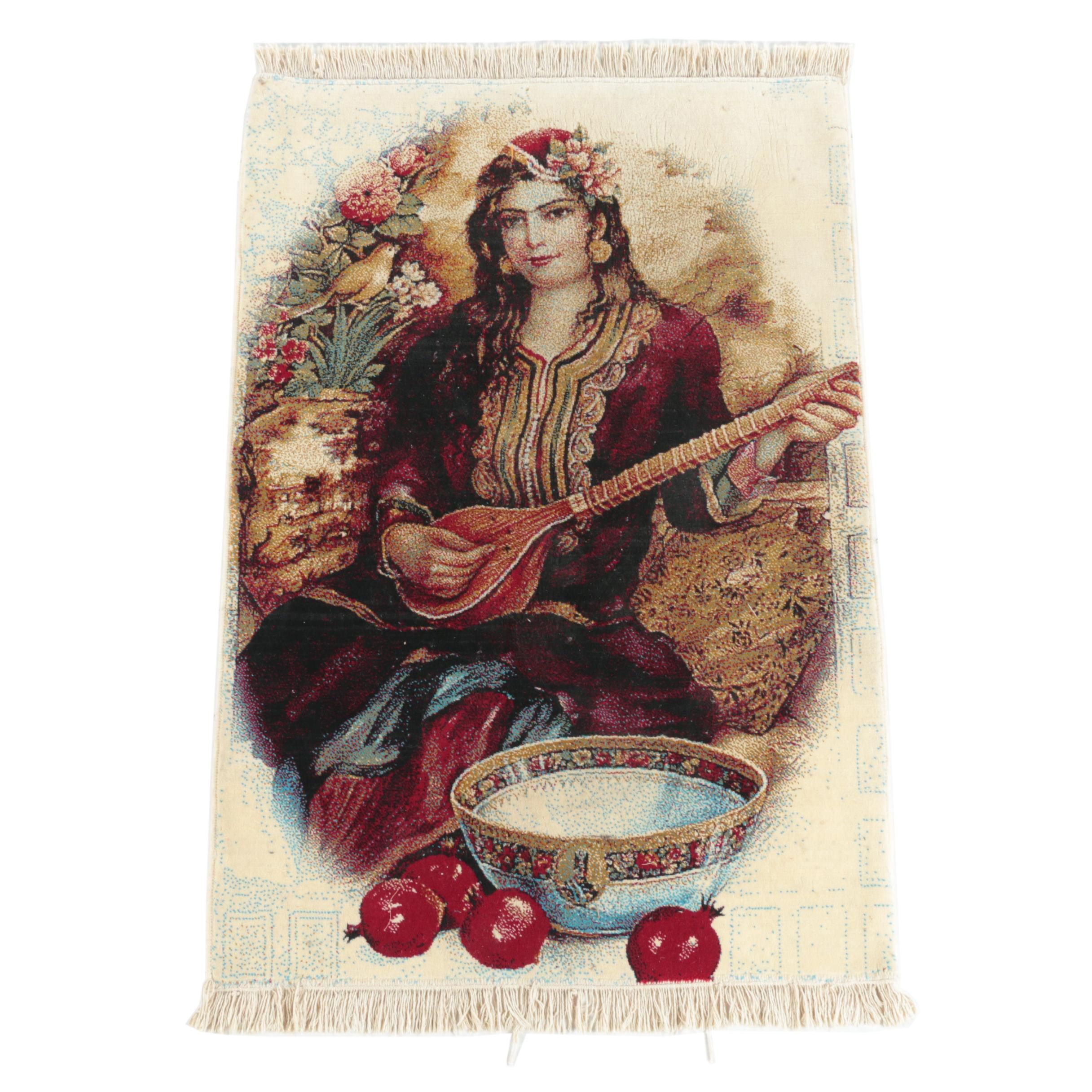 Machine Made Pictorial Accent Rug