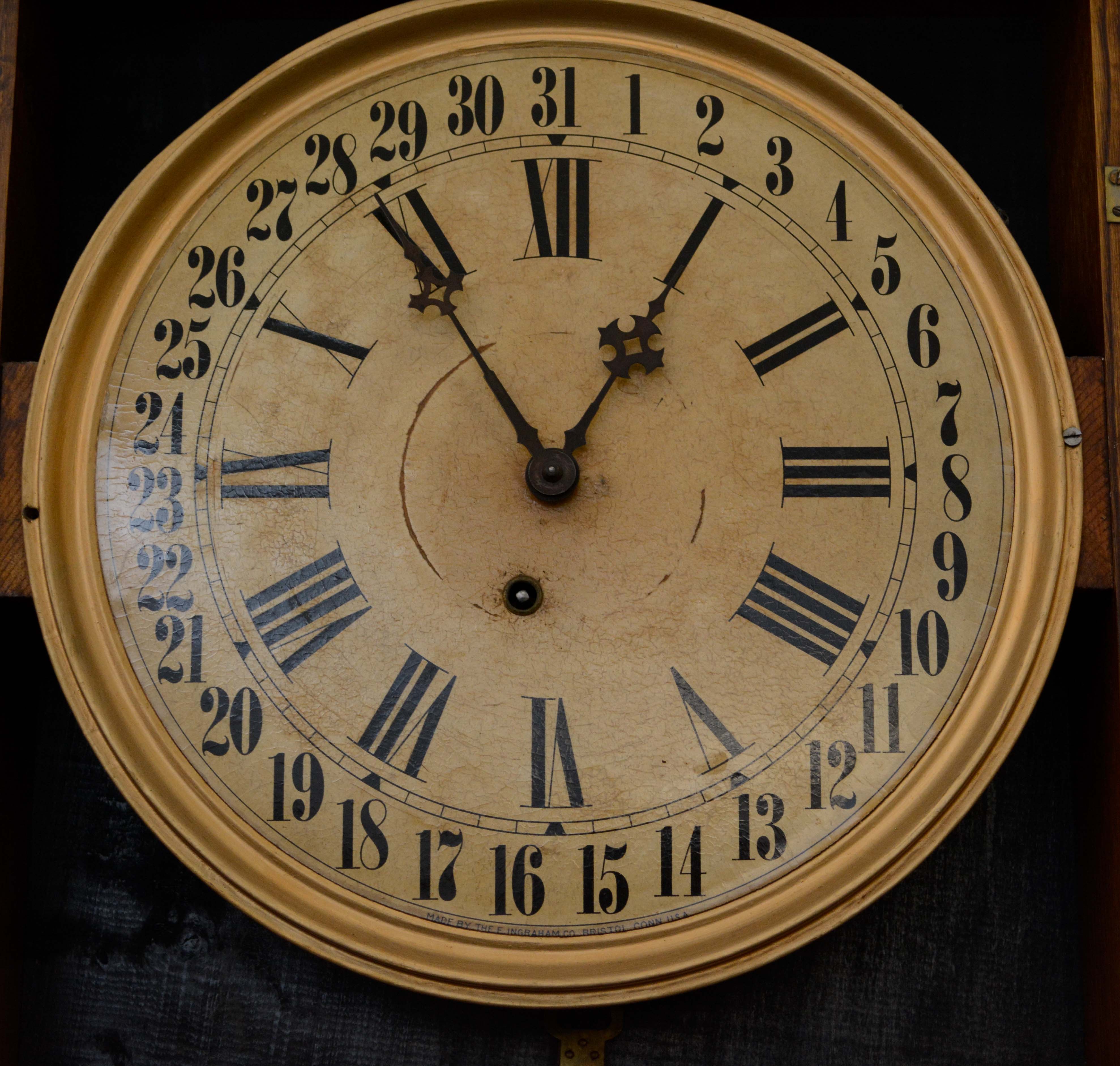 Early 20th Century E. Ingraham "Western Union" Wall Clock