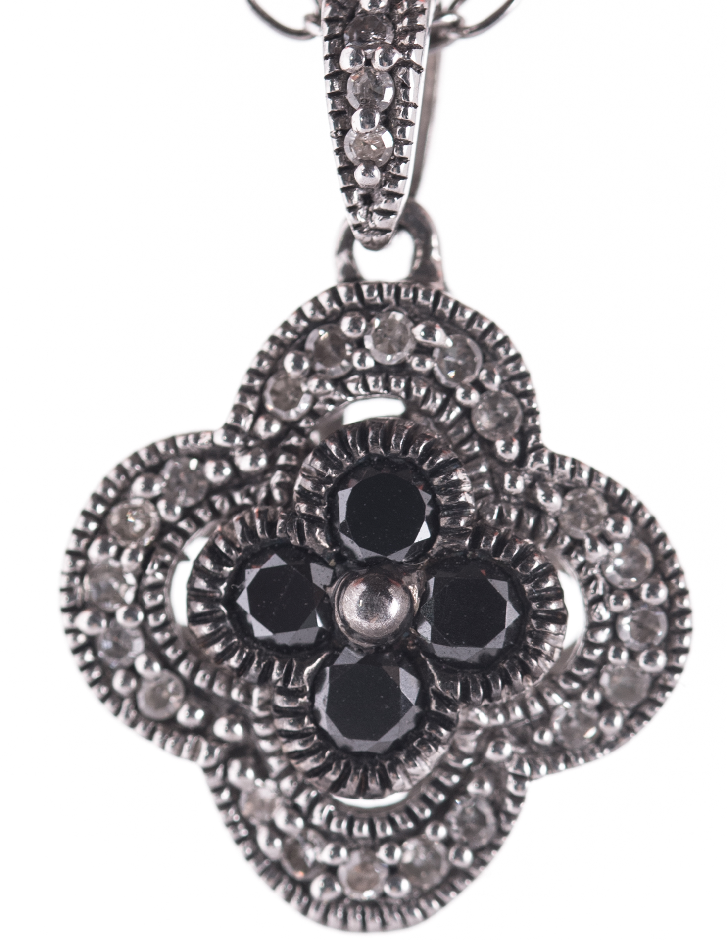 Sterling Silver Diamond Pendant Necklace