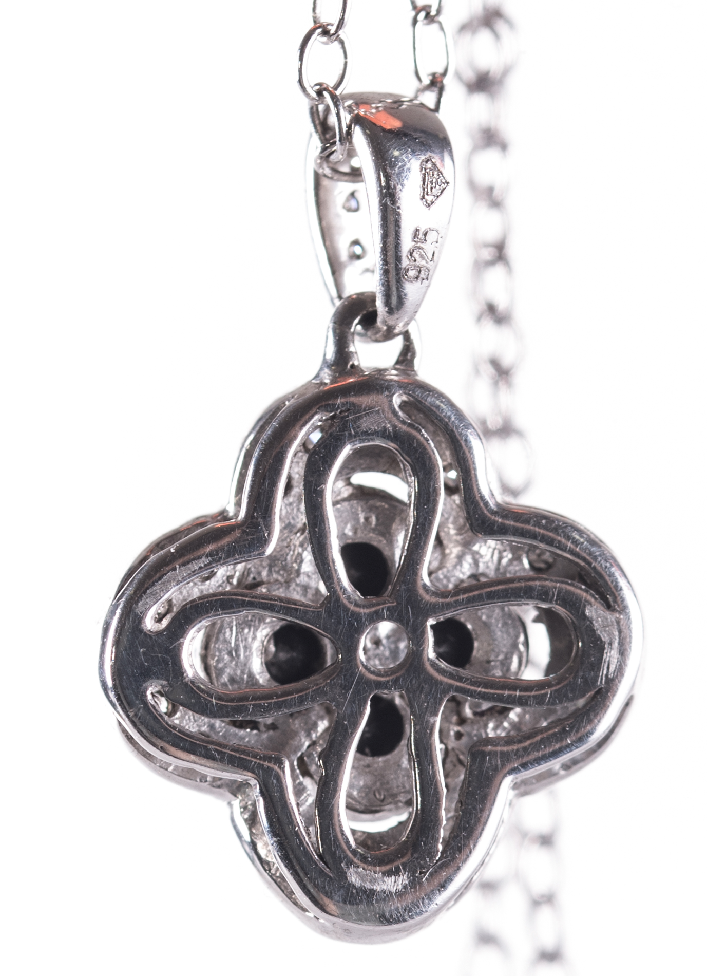 Sterling Silver Diamond Pendant Necklace