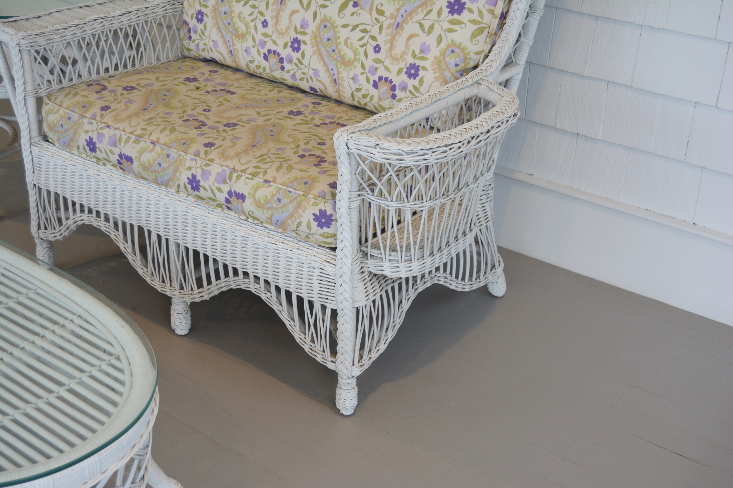 Henry Link Smithsonian Collection Wicker Settee and Tables