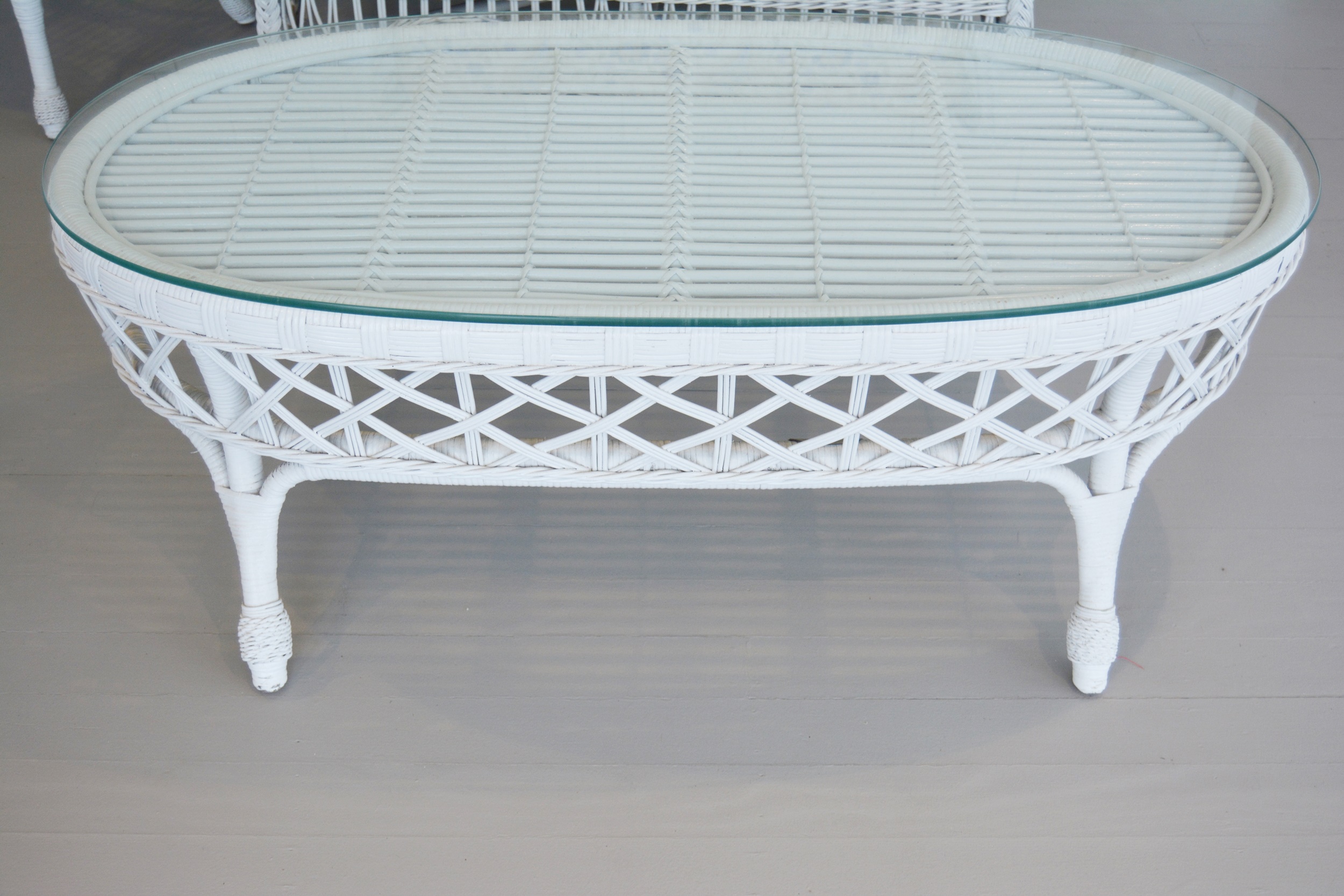 Henry Link Smithsonian Collection Wicker Settee and Tables