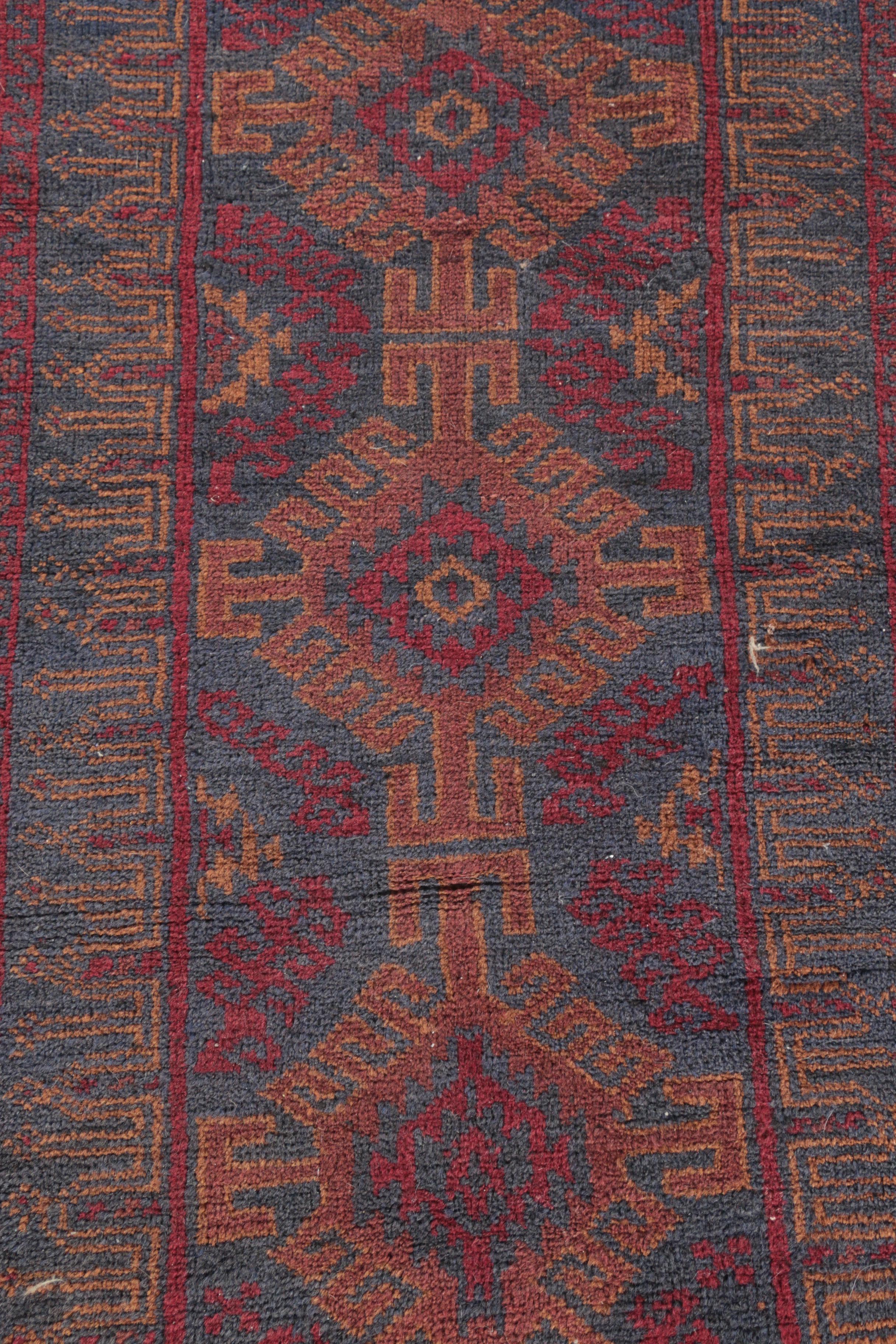 Vintage Hand-Knotted Baluch Mashwani Area Rug