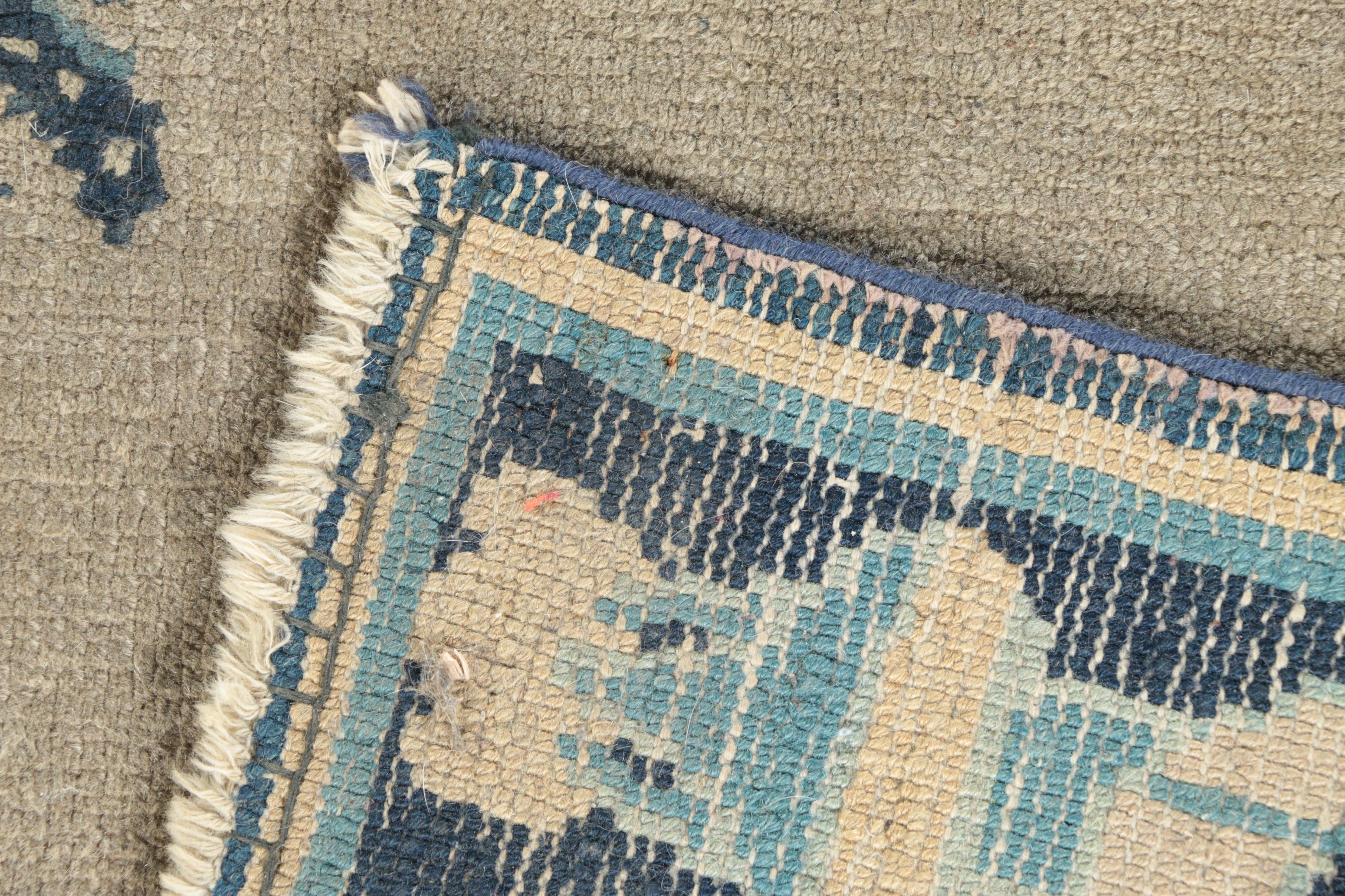 Antique Hand-Knotted Chinese Old Peking Accent Rug