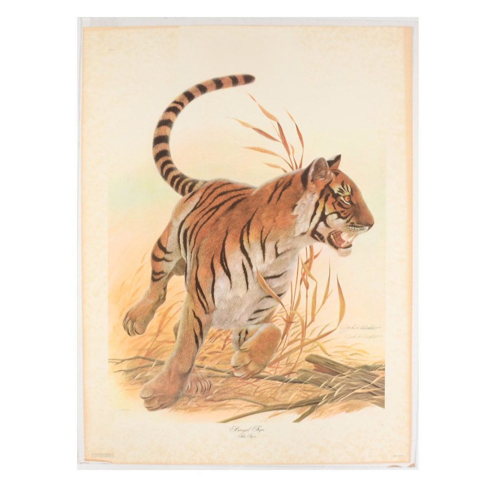 John A. Ruthven Limited Edition Offset Lithograph Print "Bengal Tiger"