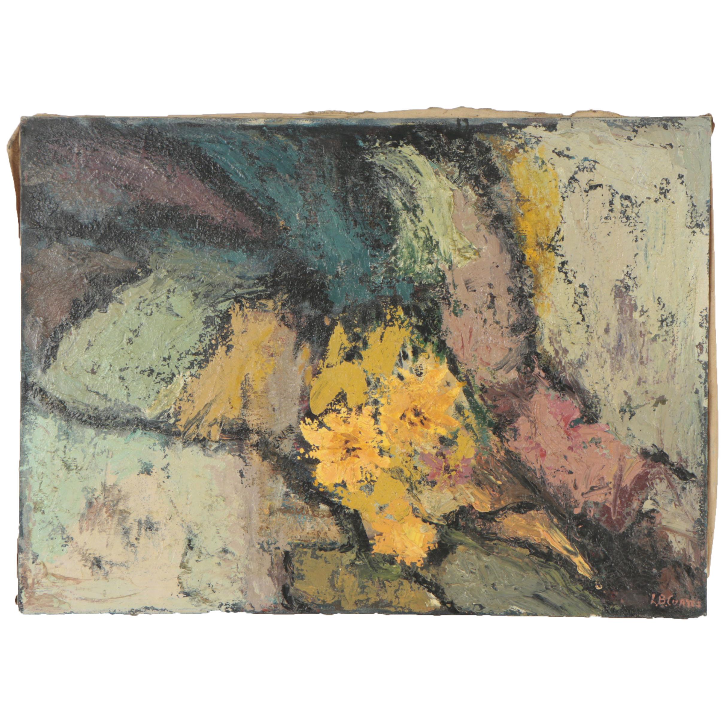 L.B. Curtis Oil Painting "Rock Garden"