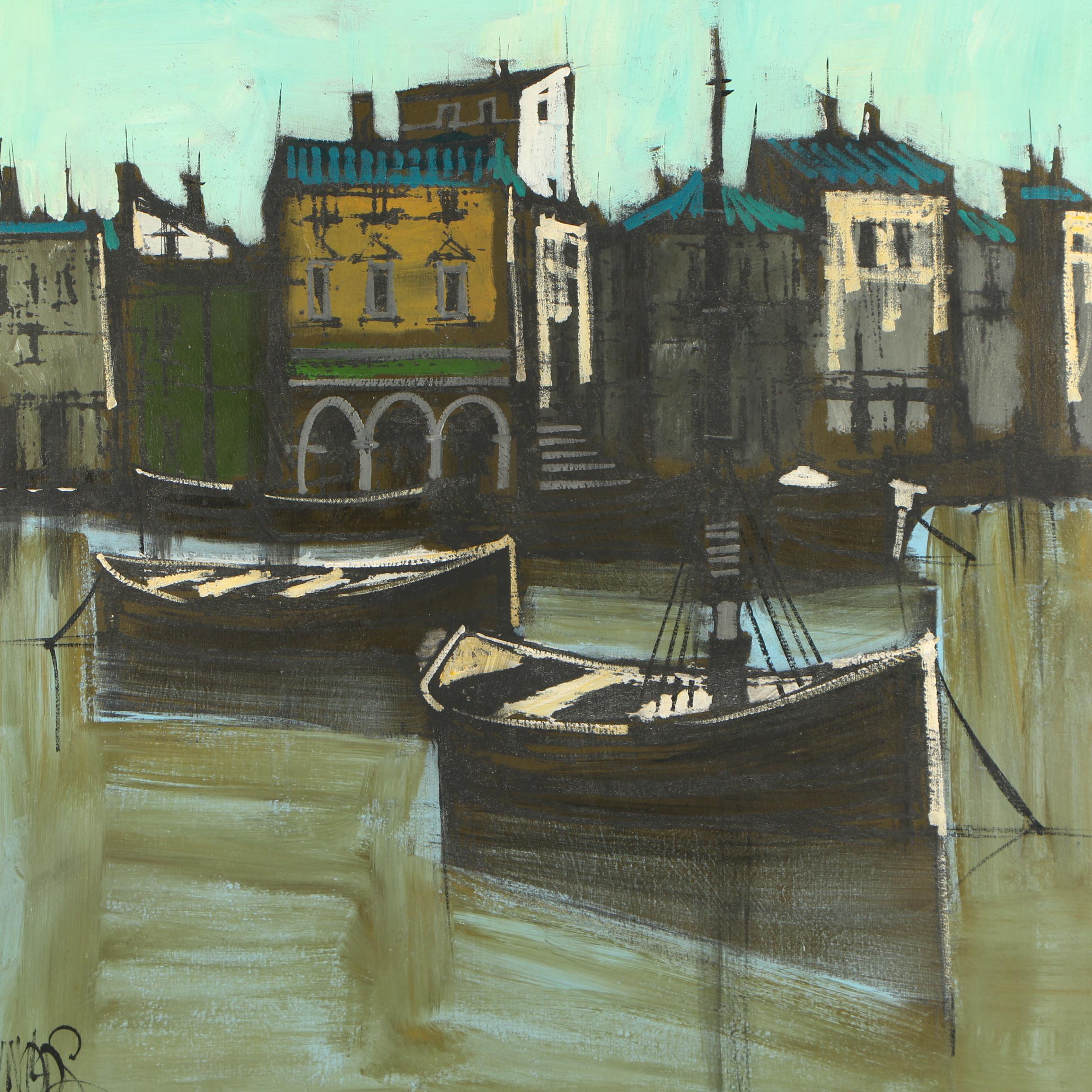 Lee Reynolds Oil Painting of Harbor