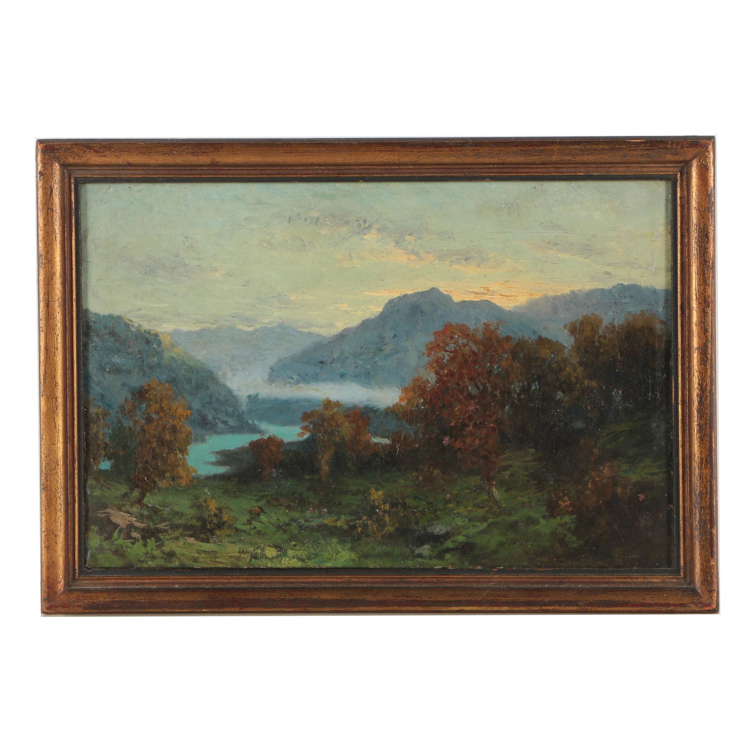 Ettore Cumbo Antique Landscape Oil Painting