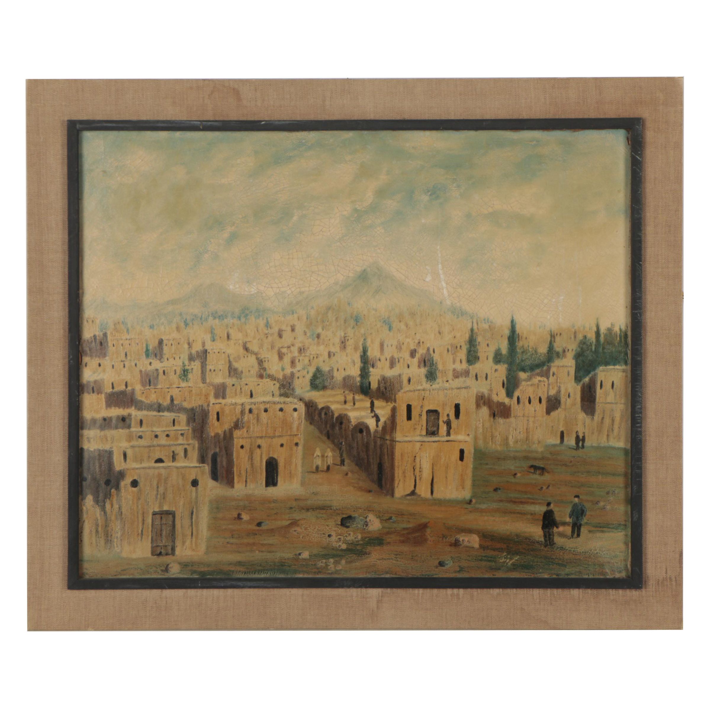 Oil Painting of a Village