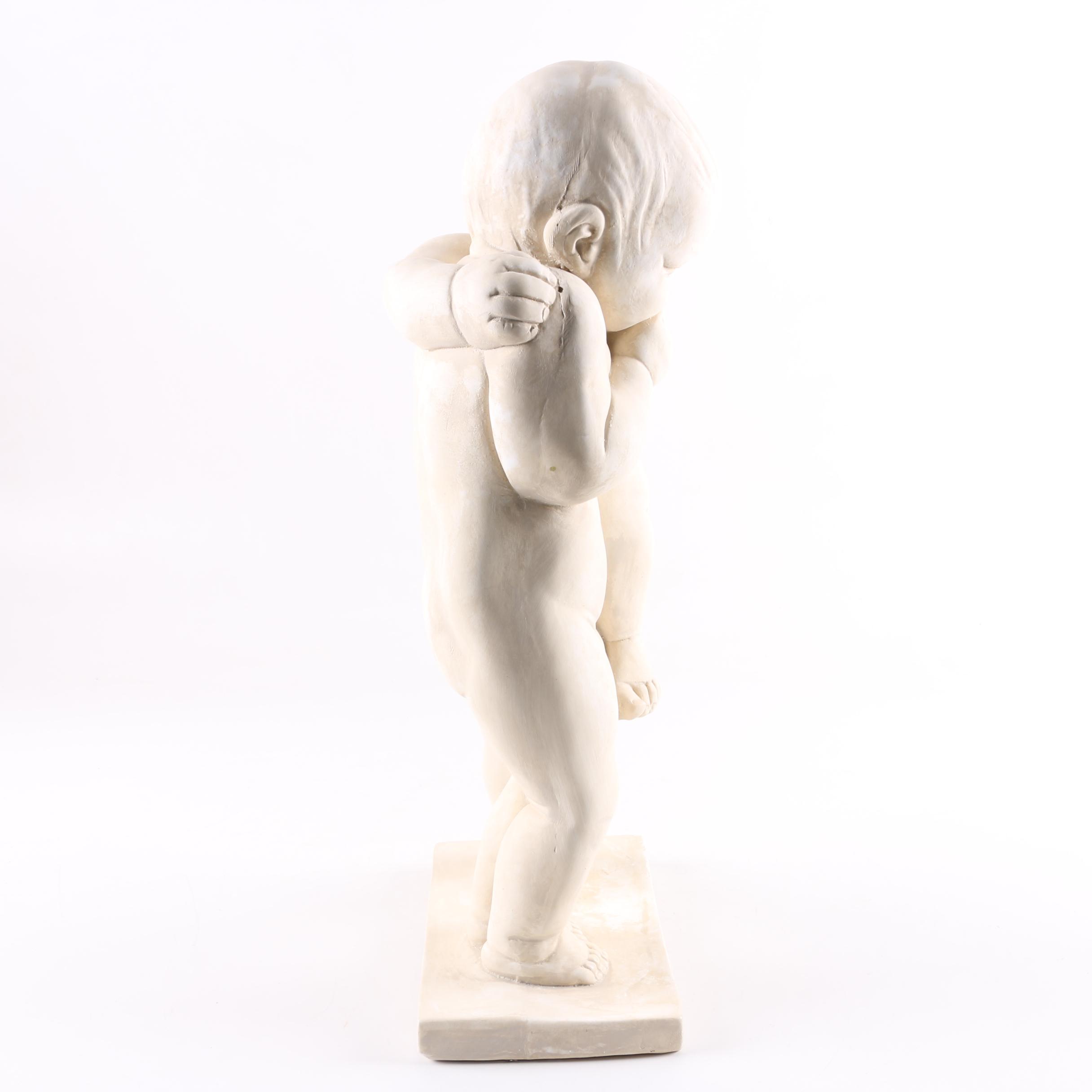 Plaster Sculpture of Two Babies