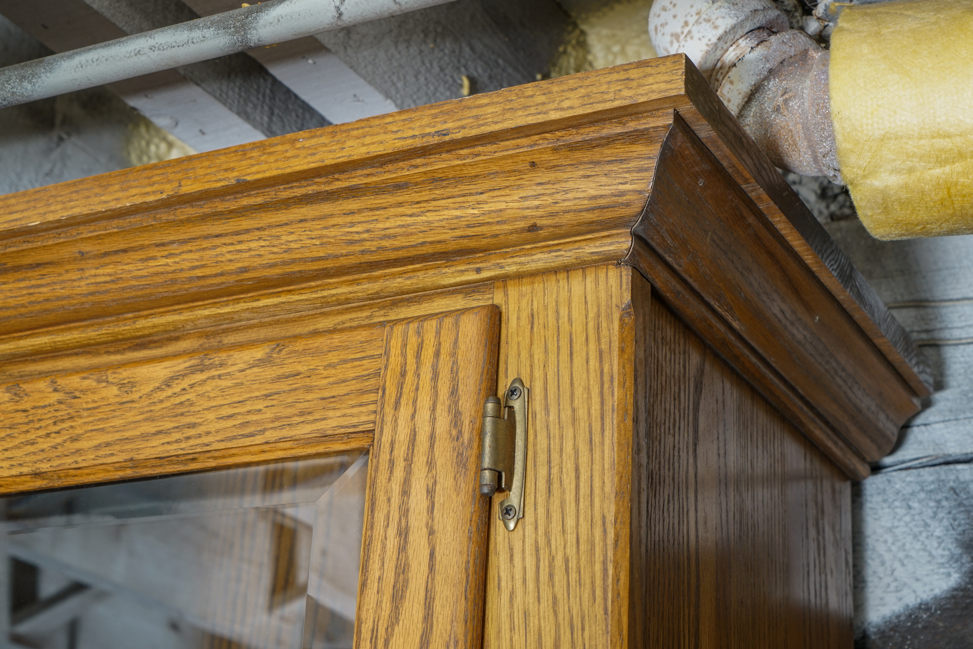 Oak Step-Back Hutch and Cabinet