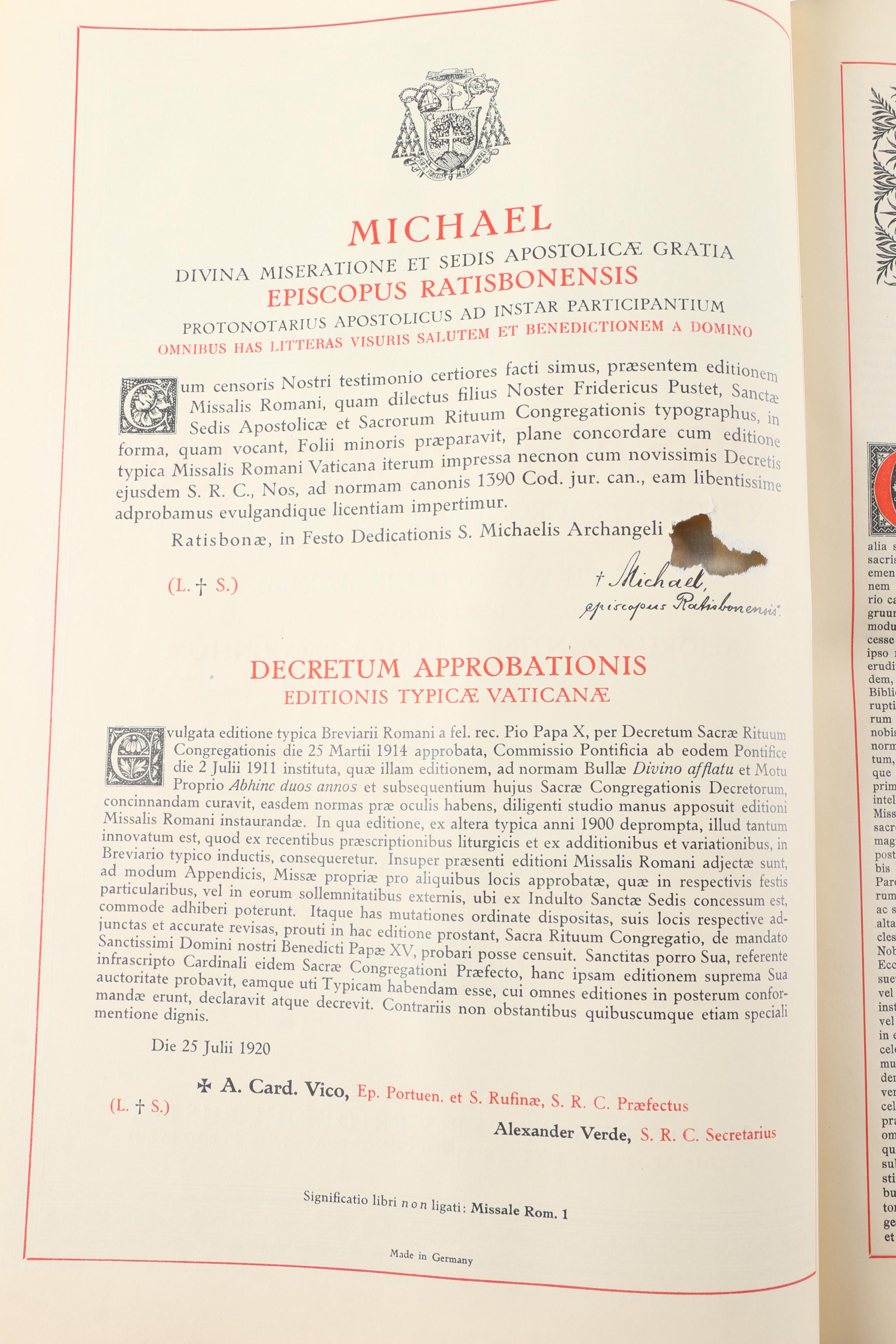 1920s Missale Romanum