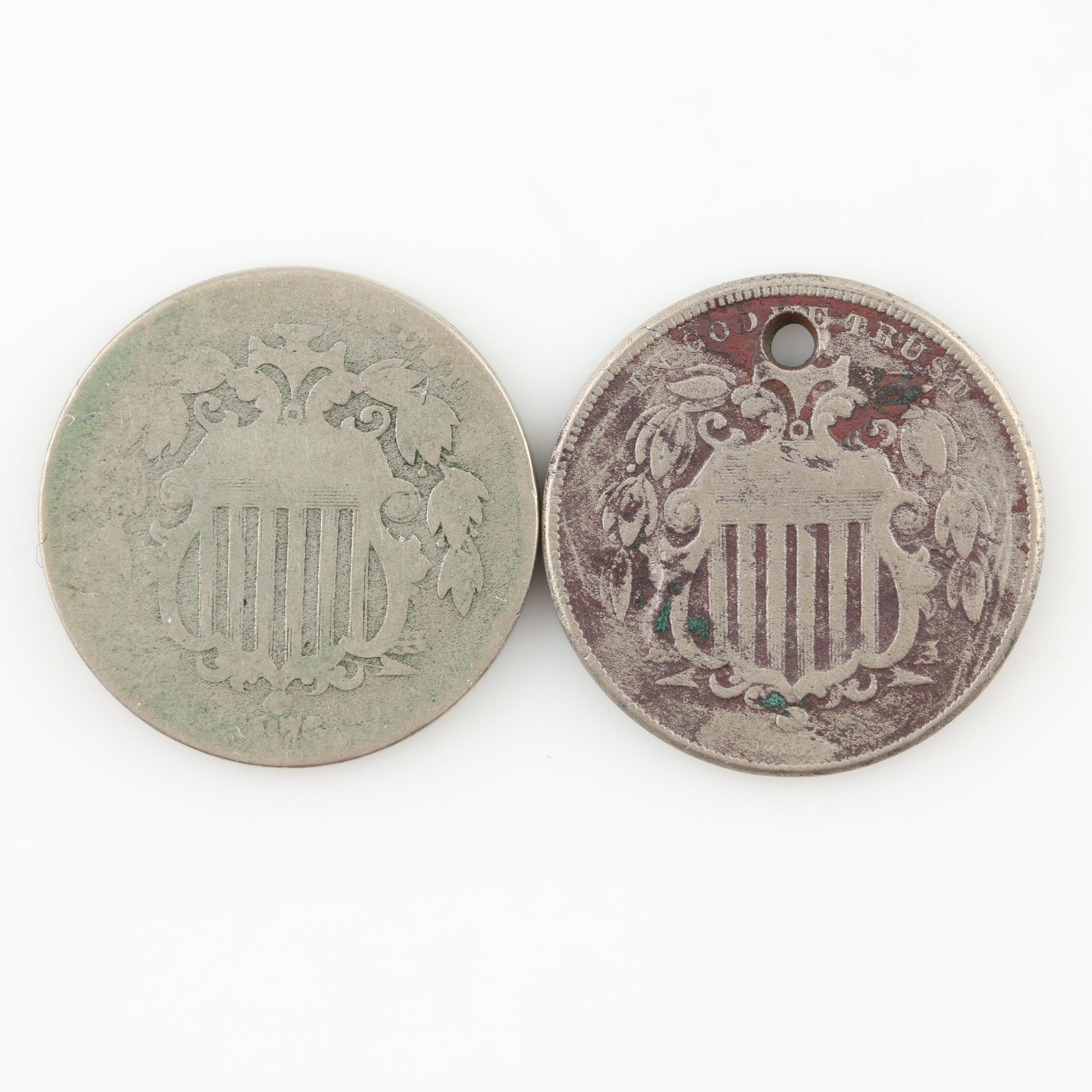 Group of Eight Various Antique and Vintage U.S. Nickels