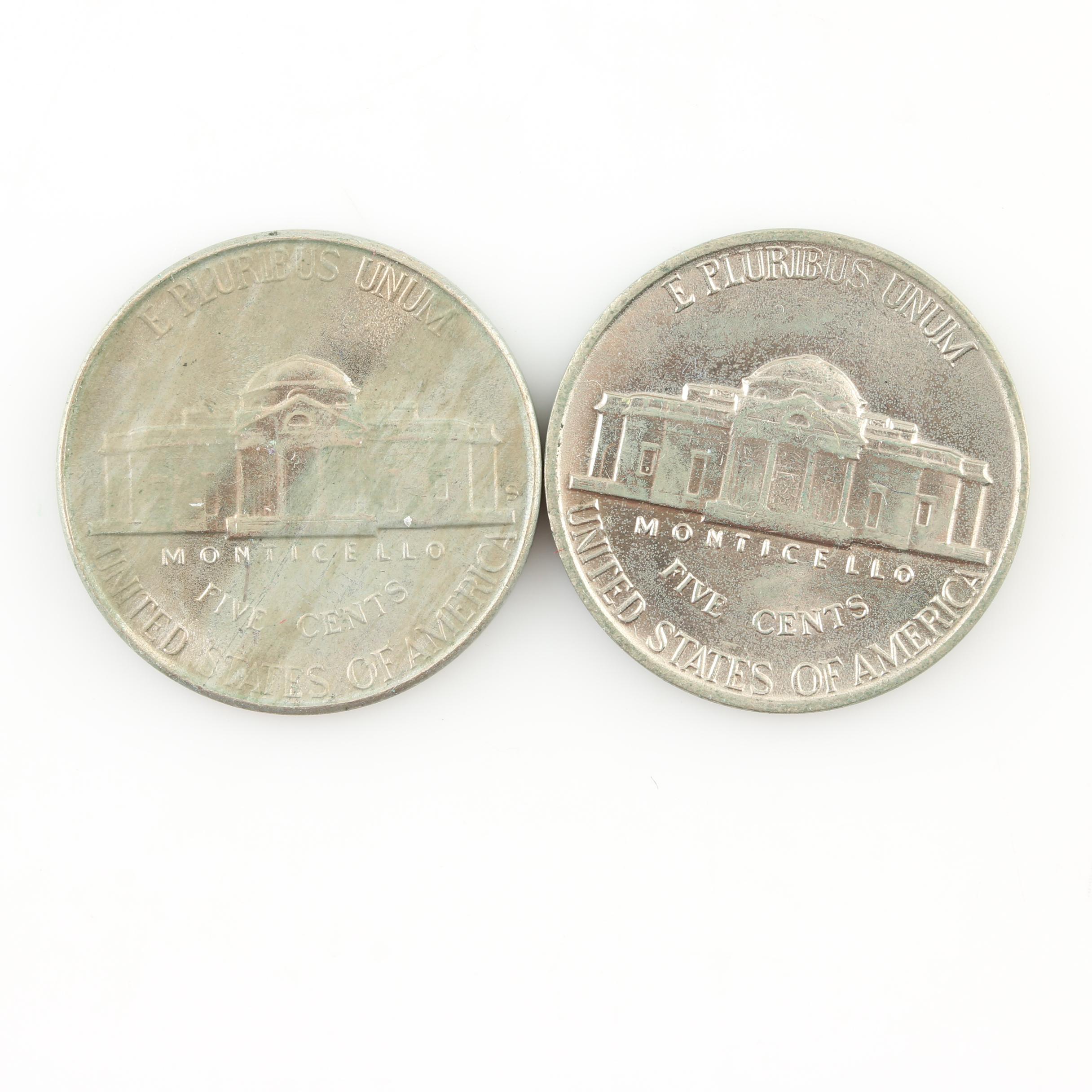 Group of Eight Various Antique and Vintage U.S. Nickels