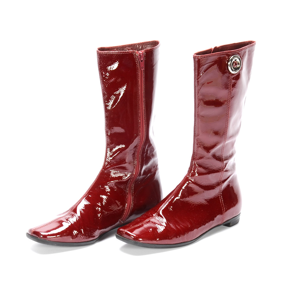 Coach Trystan Red Soft Patent Leather Boots