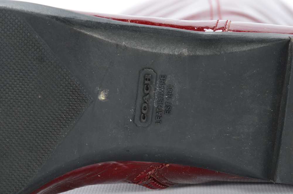 Coach Trystan Red Soft Patent Leather Boots
