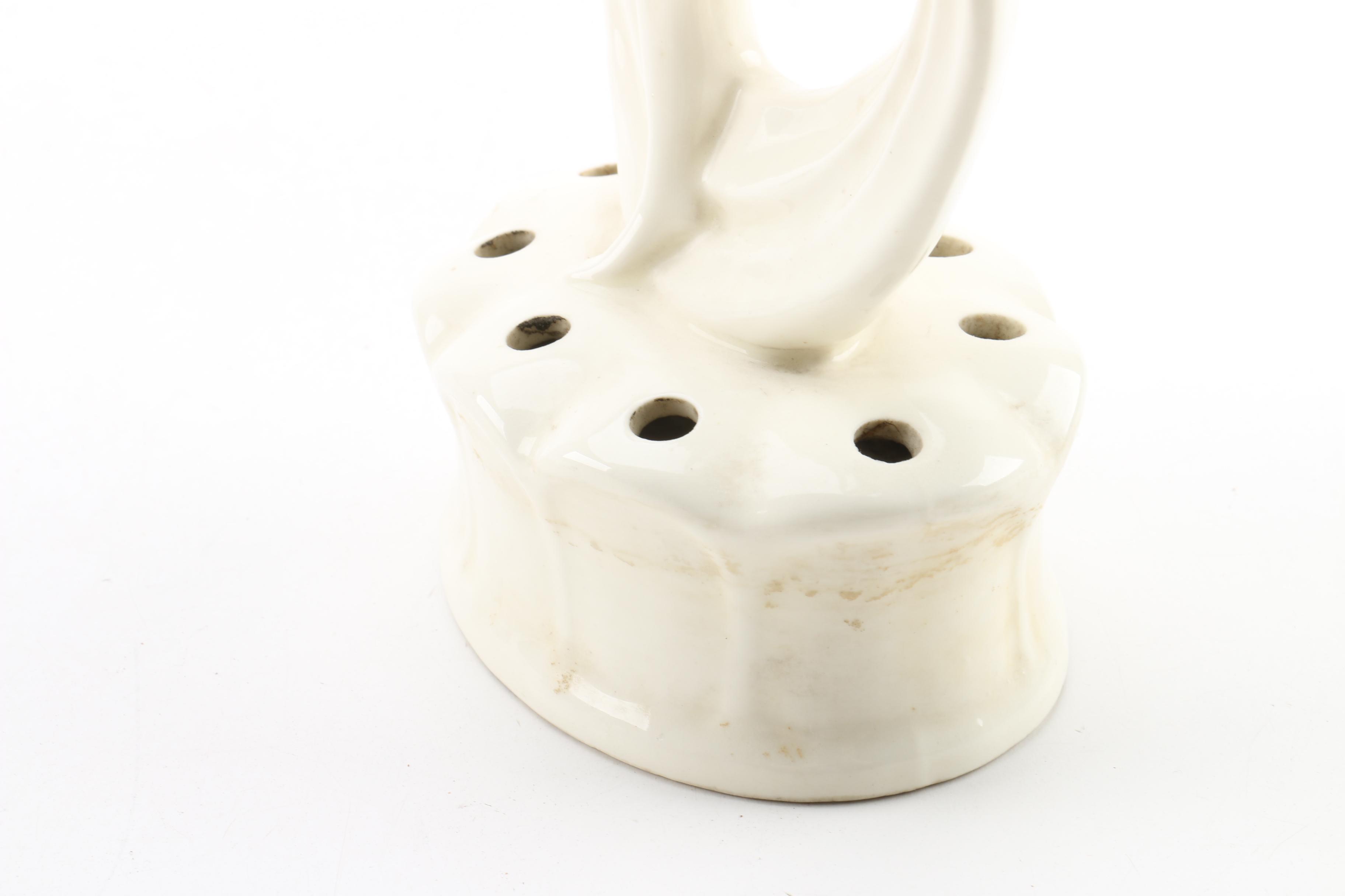 Vintage German Art Deco Figural Floral Frog