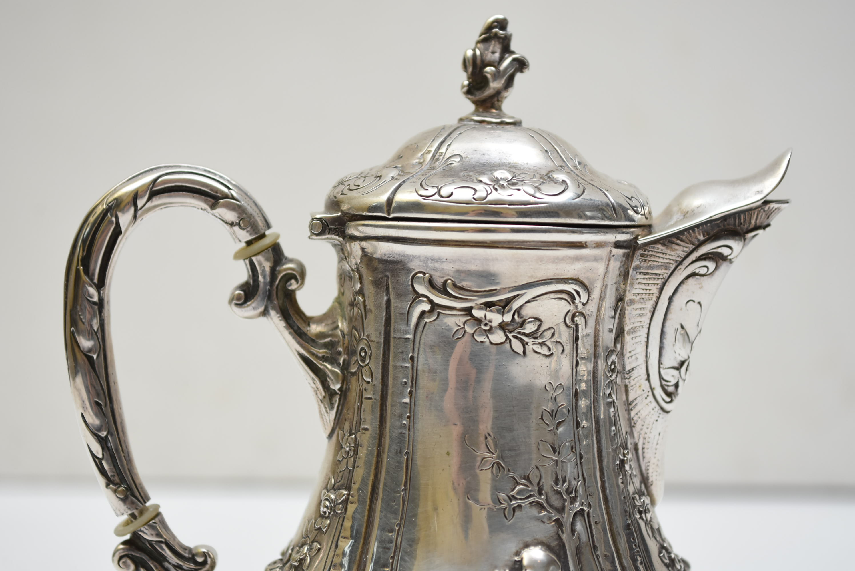 Circa 1880 Hanau, Germany 800 Silver Tea Set
