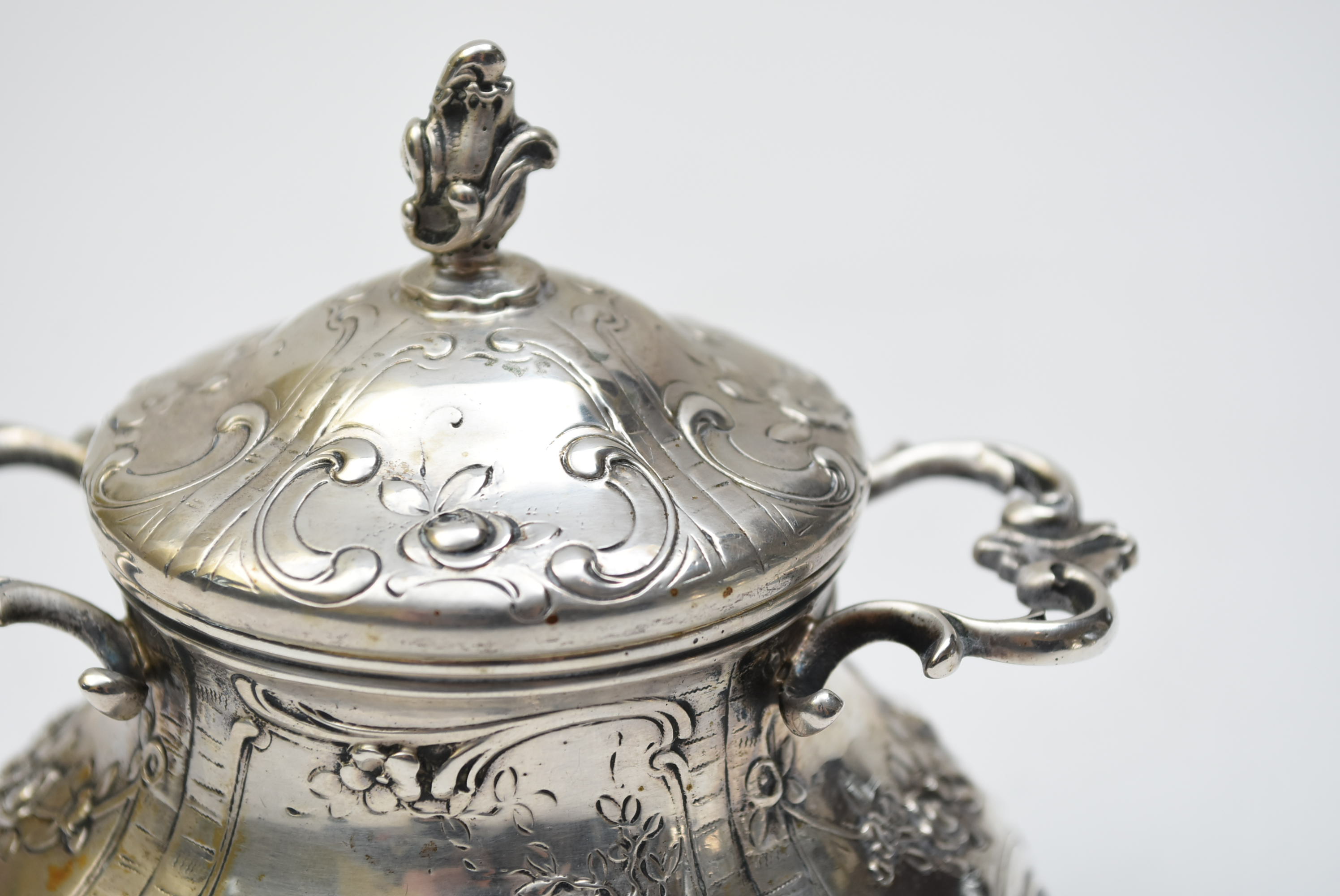 Circa 1880 Hanau, Germany 800 Silver Tea Set