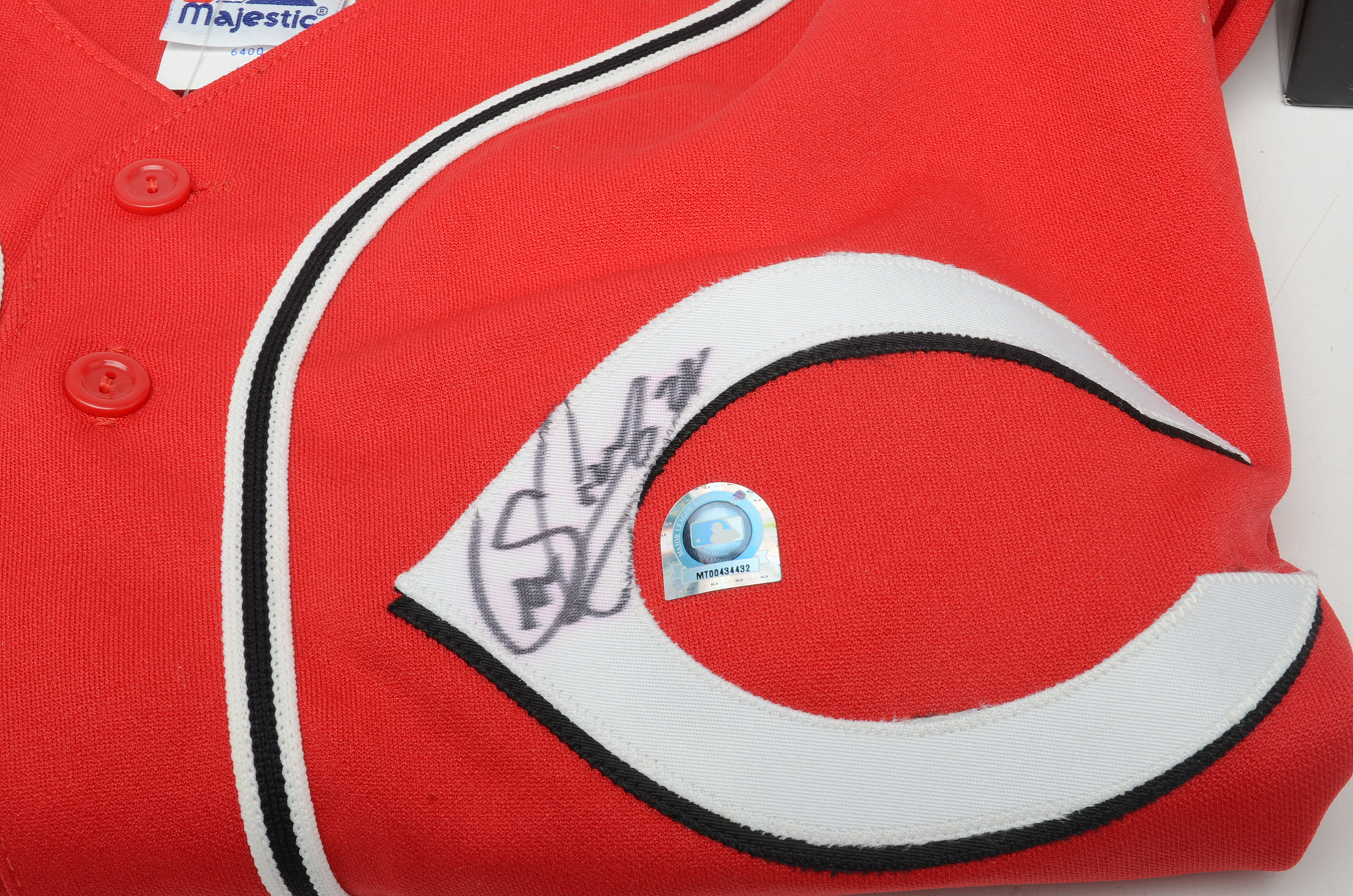 2005 Sean Casey Signed Cincinnati Reds Majestic Jersey With Tag MLB COA