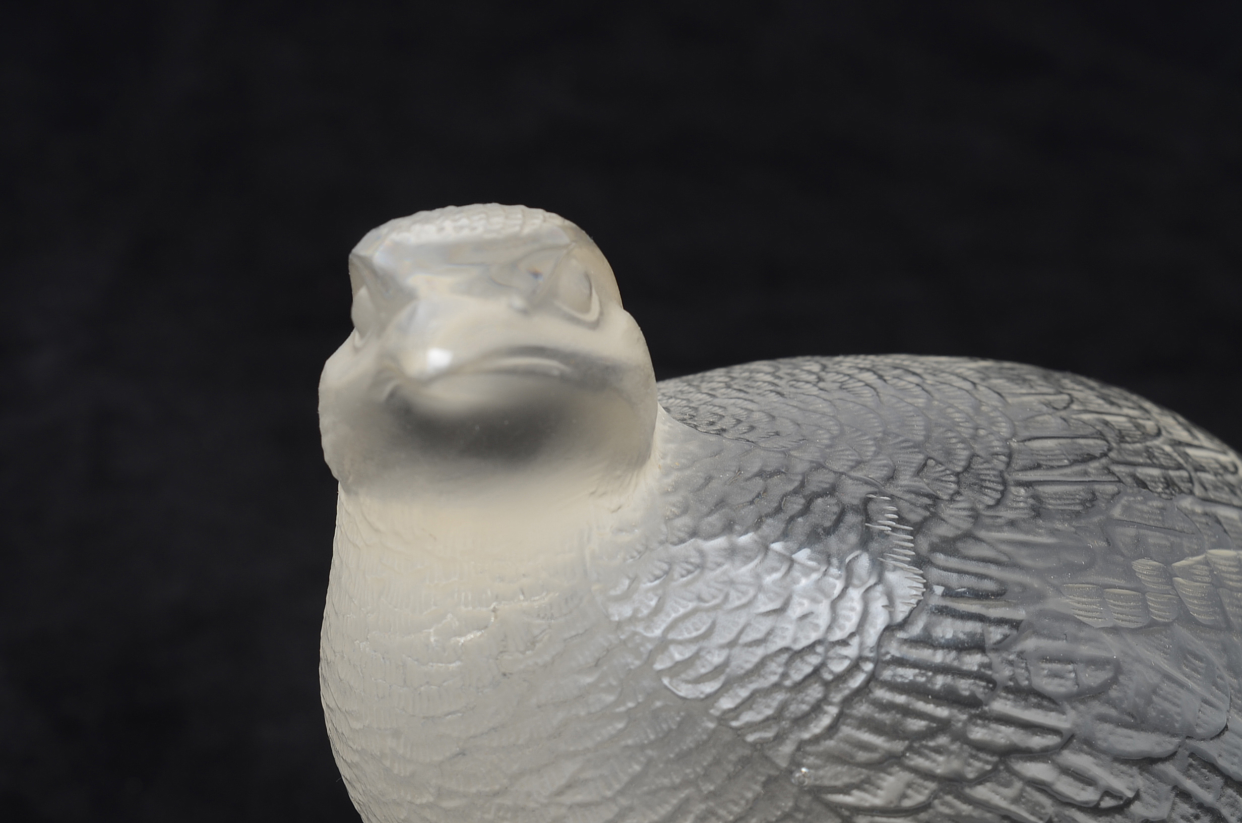Lalique Art Glass Quail Sculptures