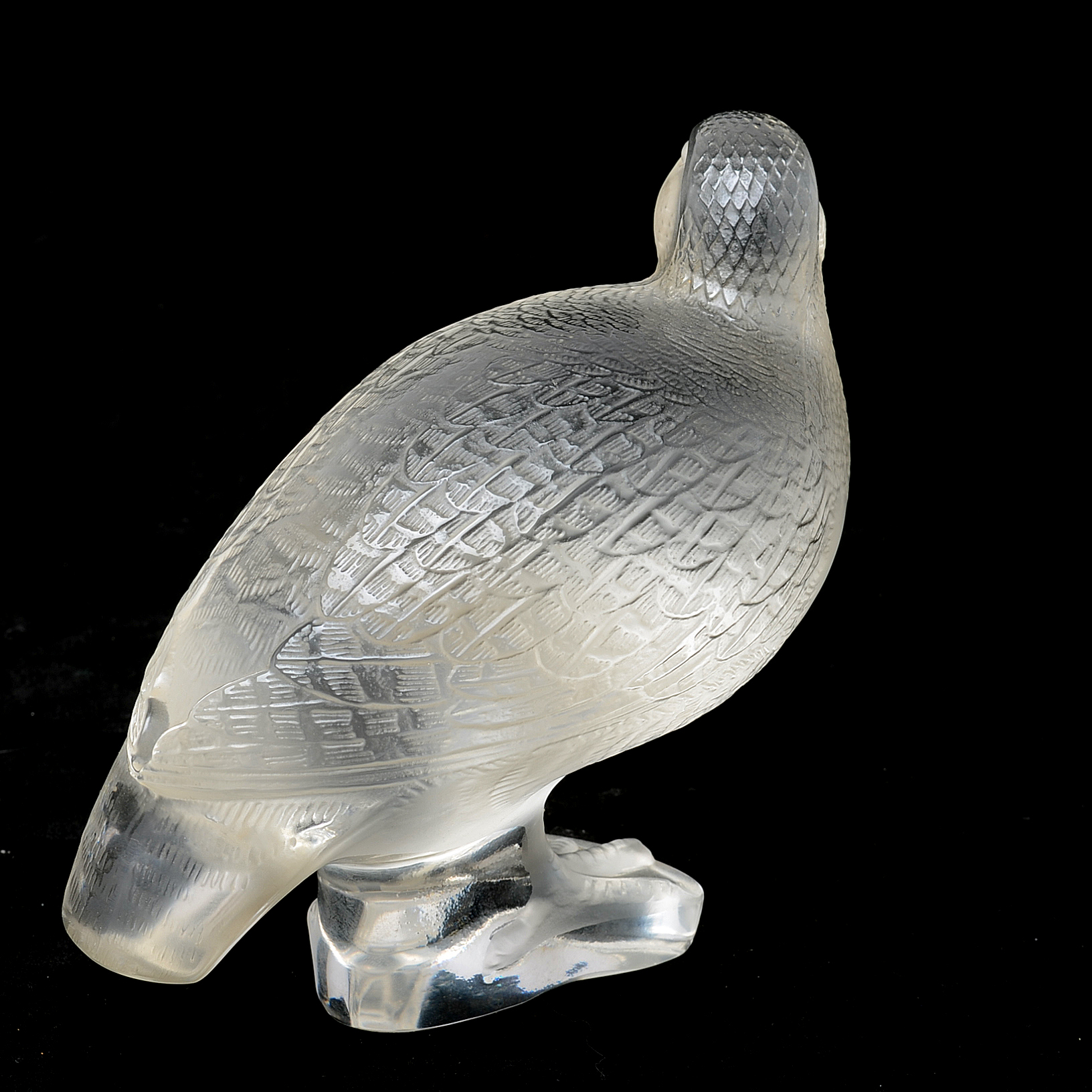 Lalique Art Glass Quail Sculptures