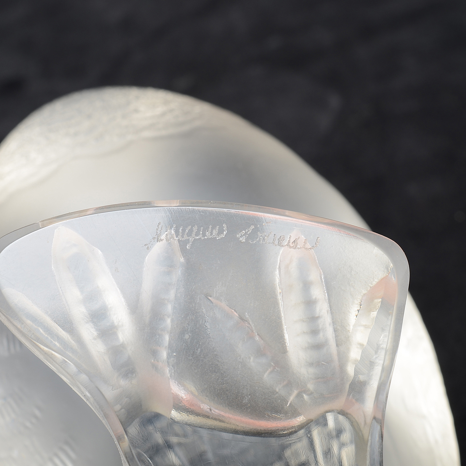 Lalique Art Glass Quail Sculptures