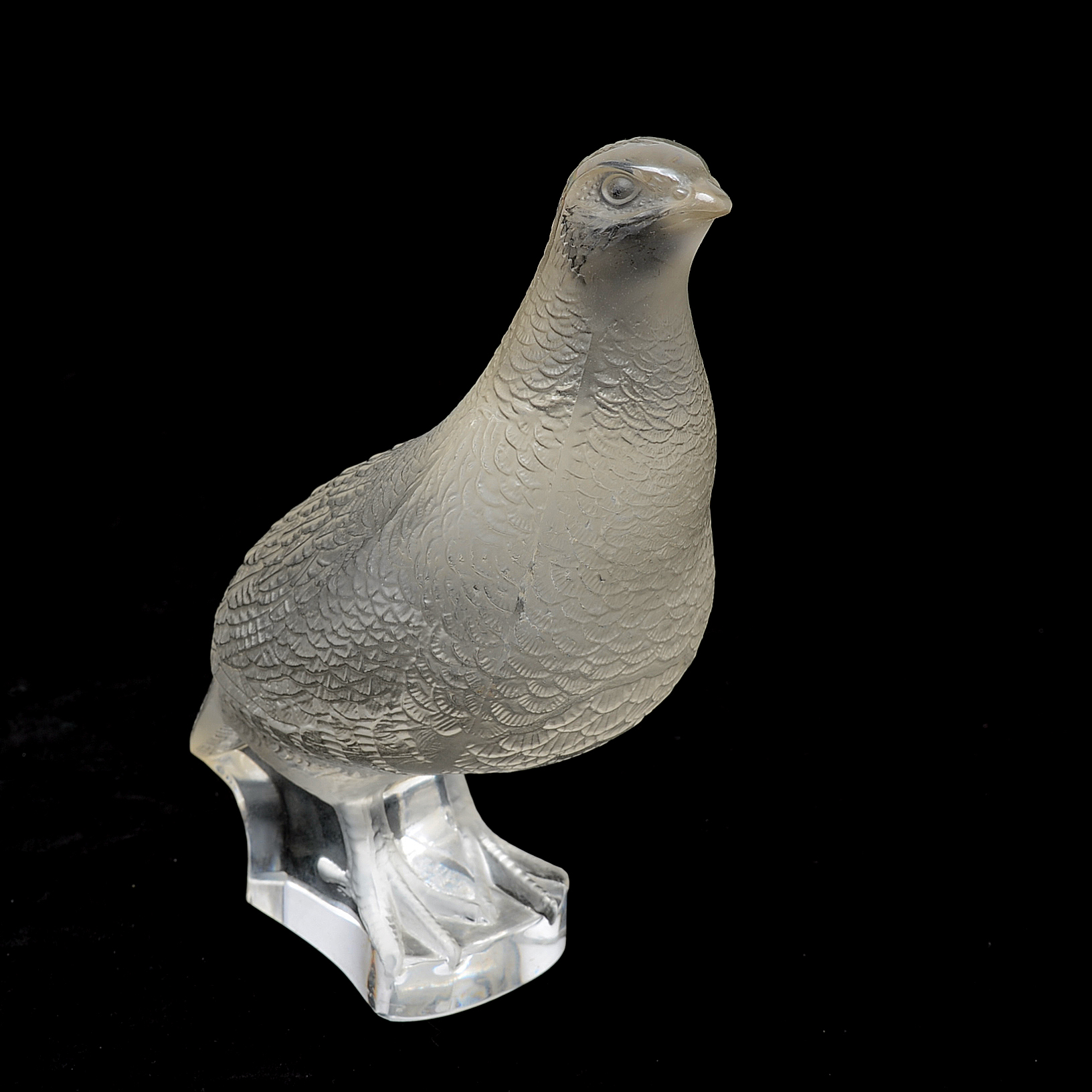 Lalique Art Glass Quail Sculptures