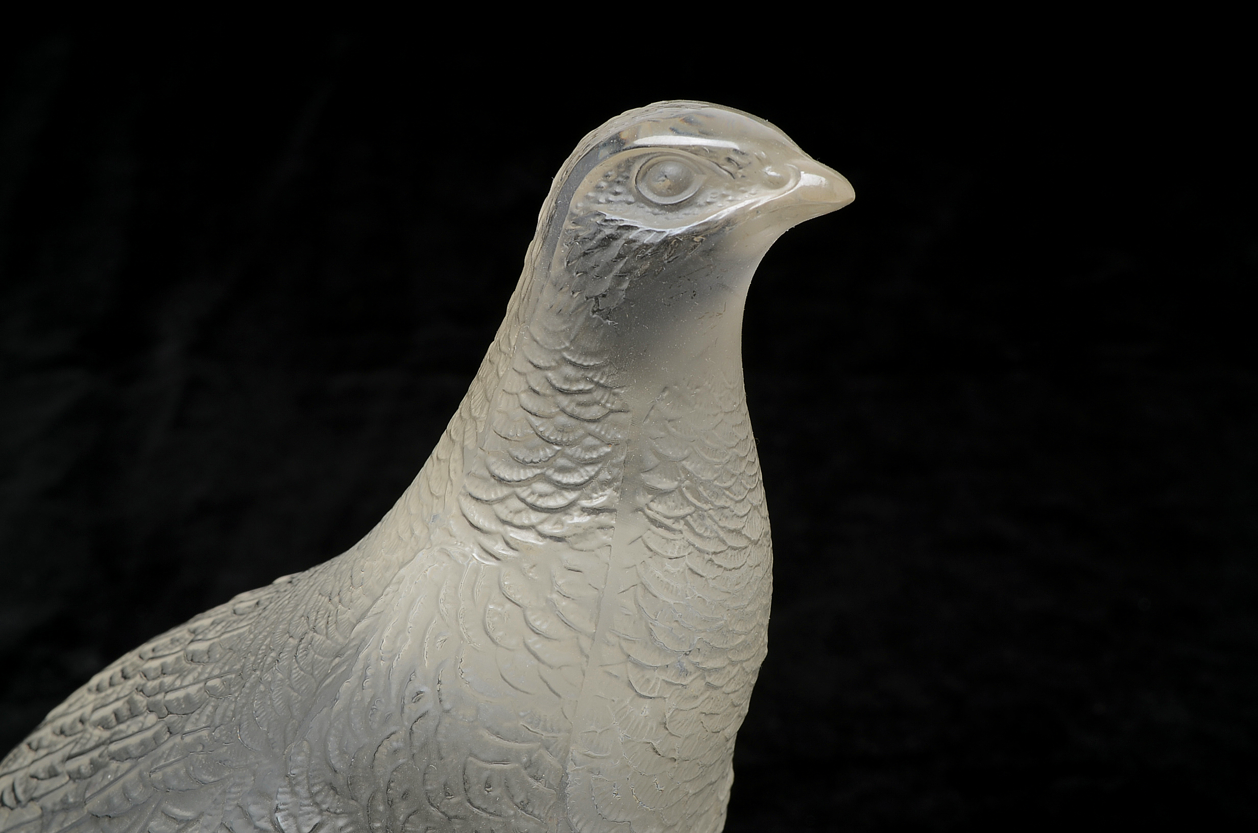 Lalique Art Glass Quail Sculptures