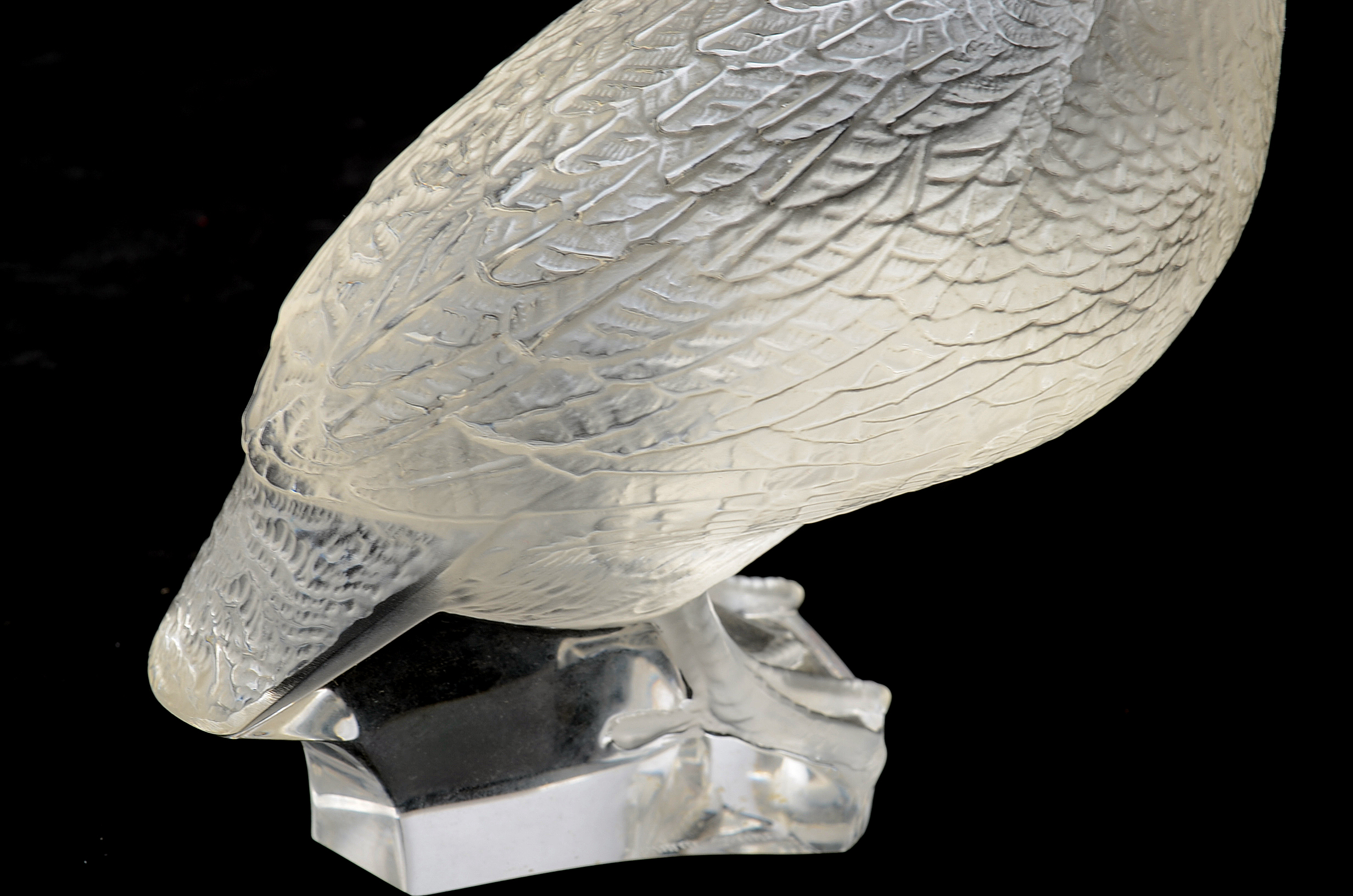 Lalique Art Glass Quail Sculptures