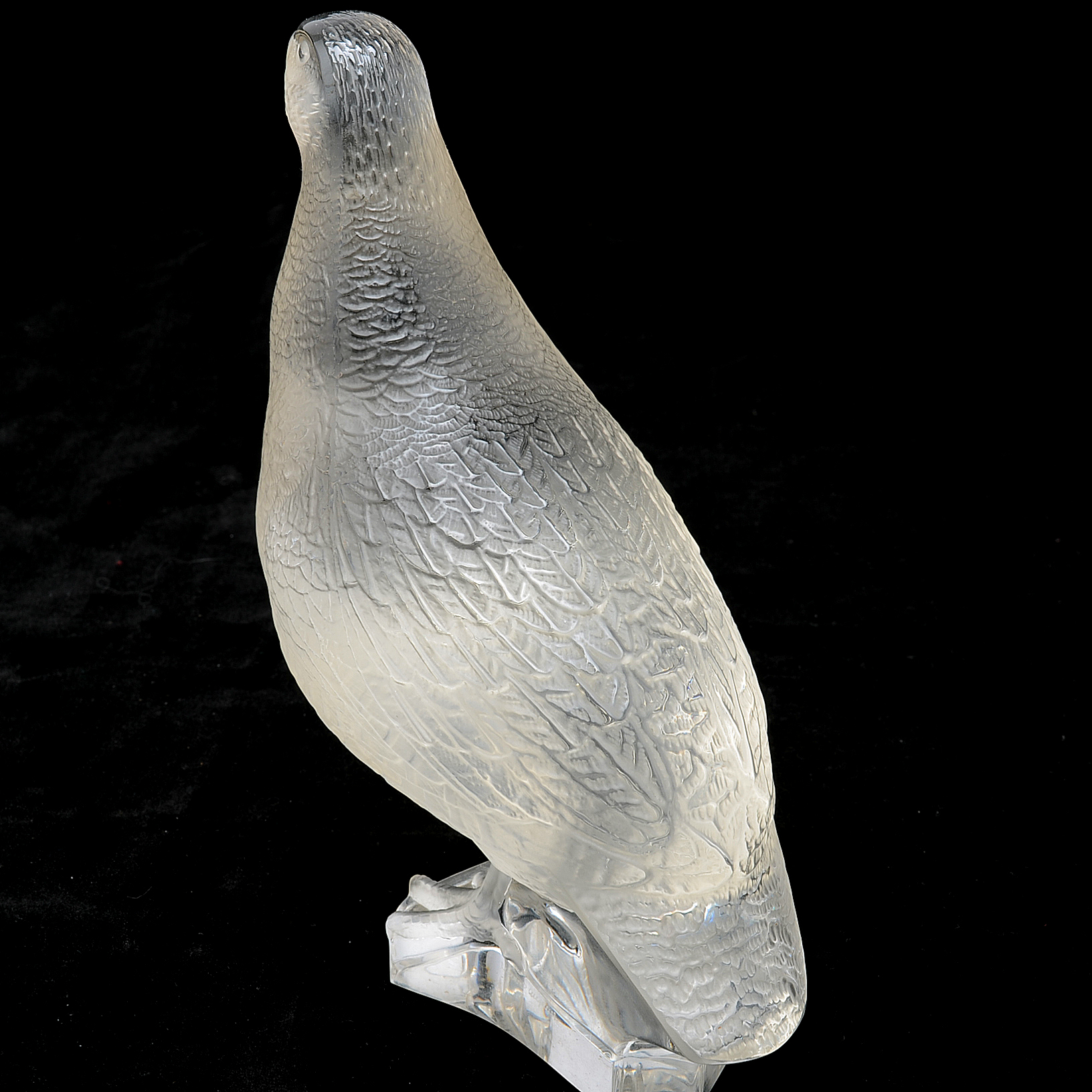 Lalique Art Glass Quail Sculptures