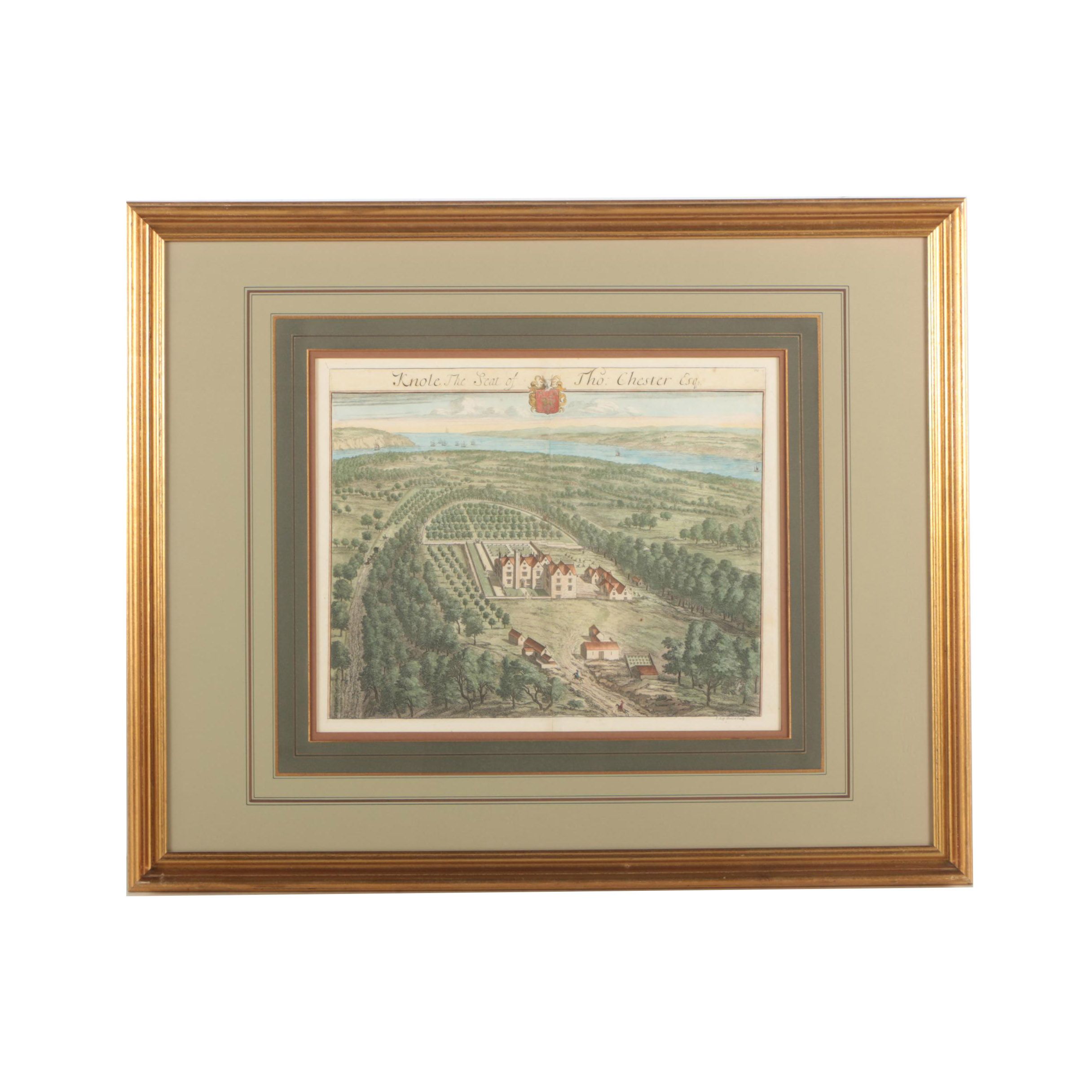 Jan Kip Hand-Colored Engraving "Knole the Seat of Tho. Chester Esq."
