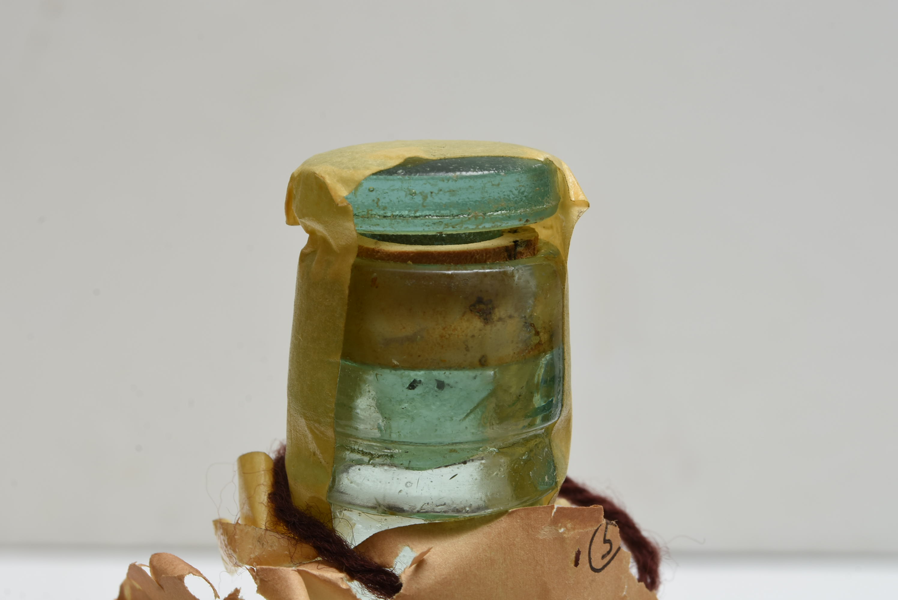 Circa 1900 Hand Blown Two Piece Mold English Gin Bottle with Original Stopper