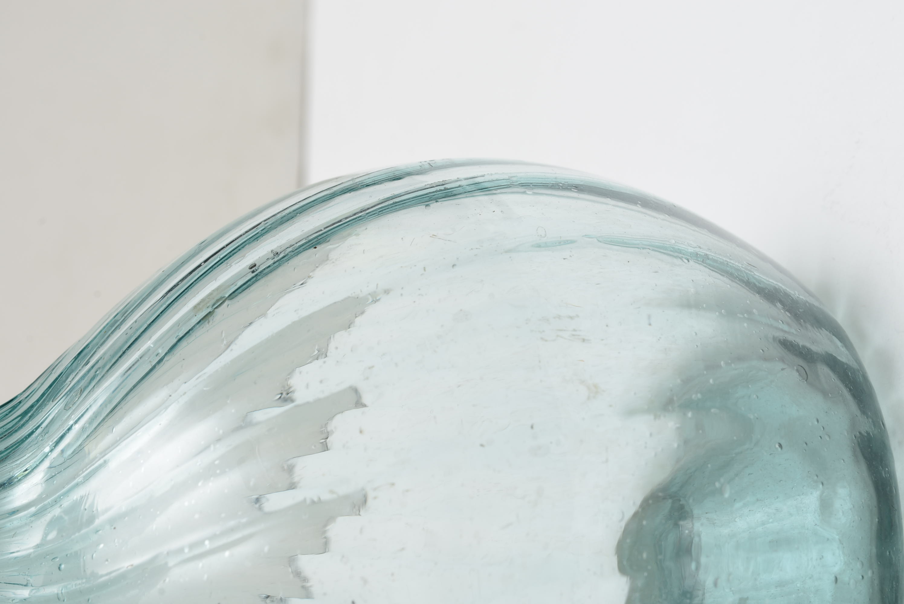 Antique Midwestern Hand Blown Swirled Aqua Glass Bottle