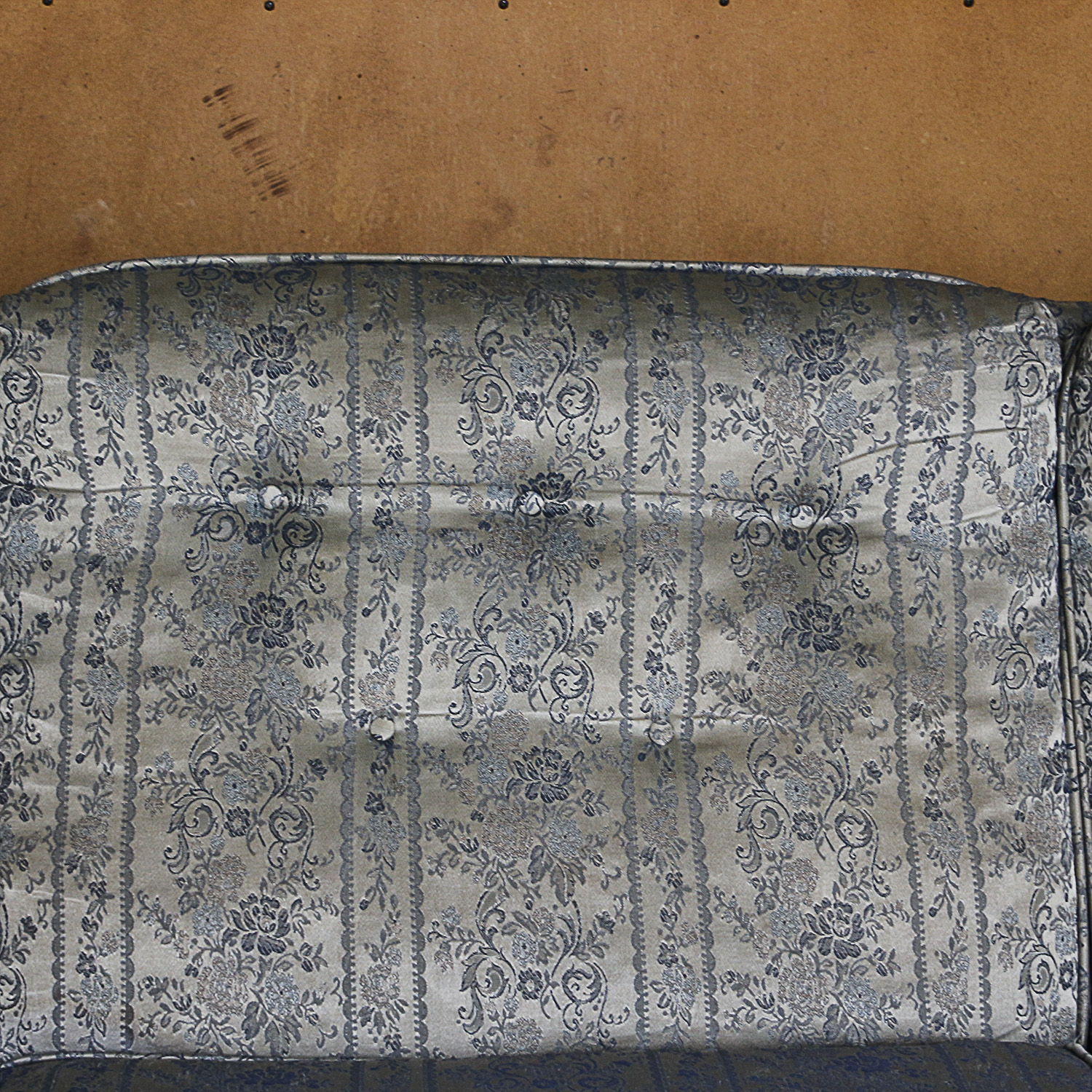 White and Blue Floral Upholstered Louis XV Style Sofa