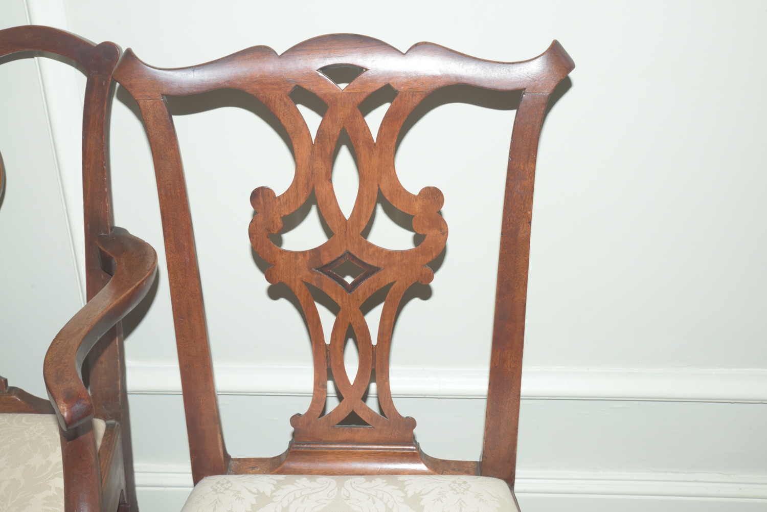 Mixed Set of Vintage Chippendale Style Dining Chairs