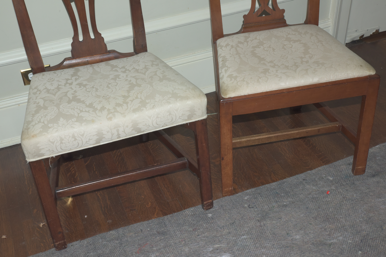 Mixed Set of Vintage Chippendale Style Dining Chairs