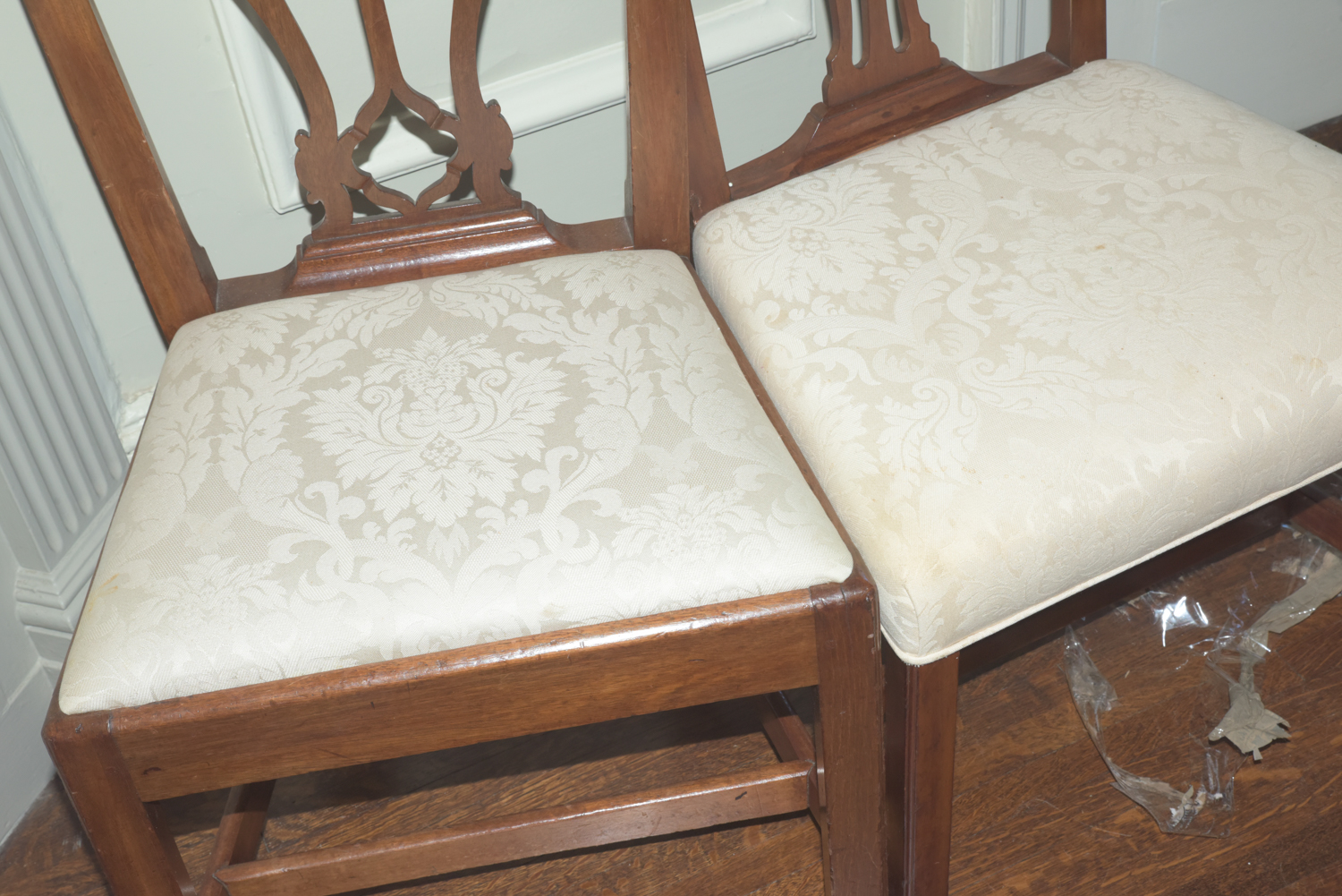 Mixed Set of Vintage Chippendale Style Dining Chairs