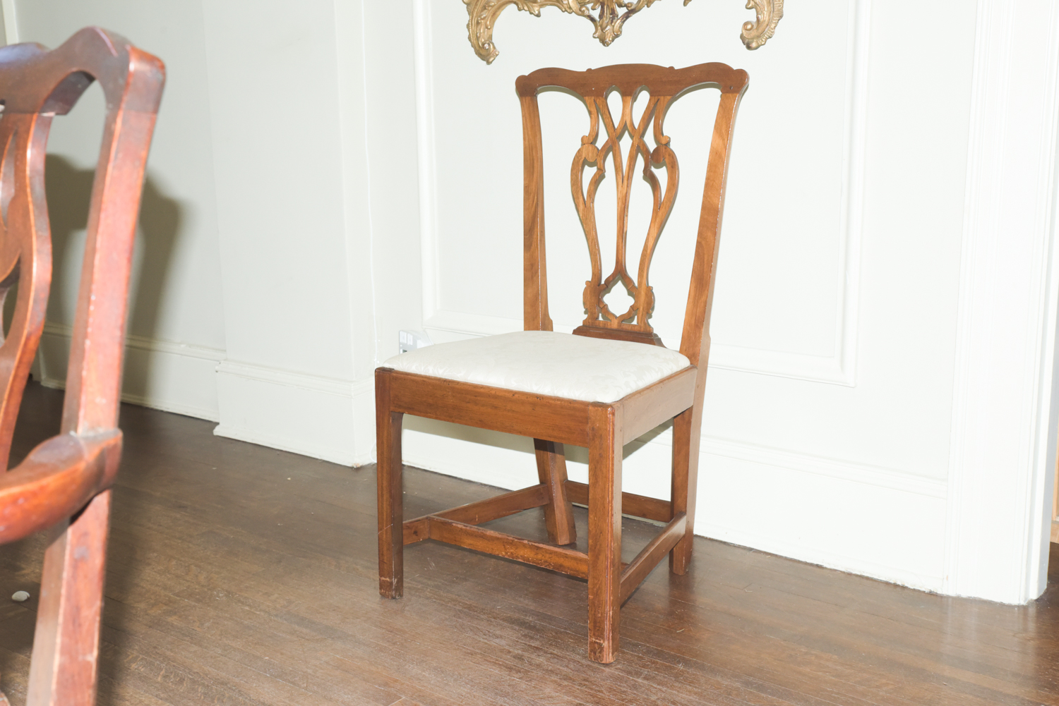 Mixed Set of Vintage Chippendale Style Dining Chairs