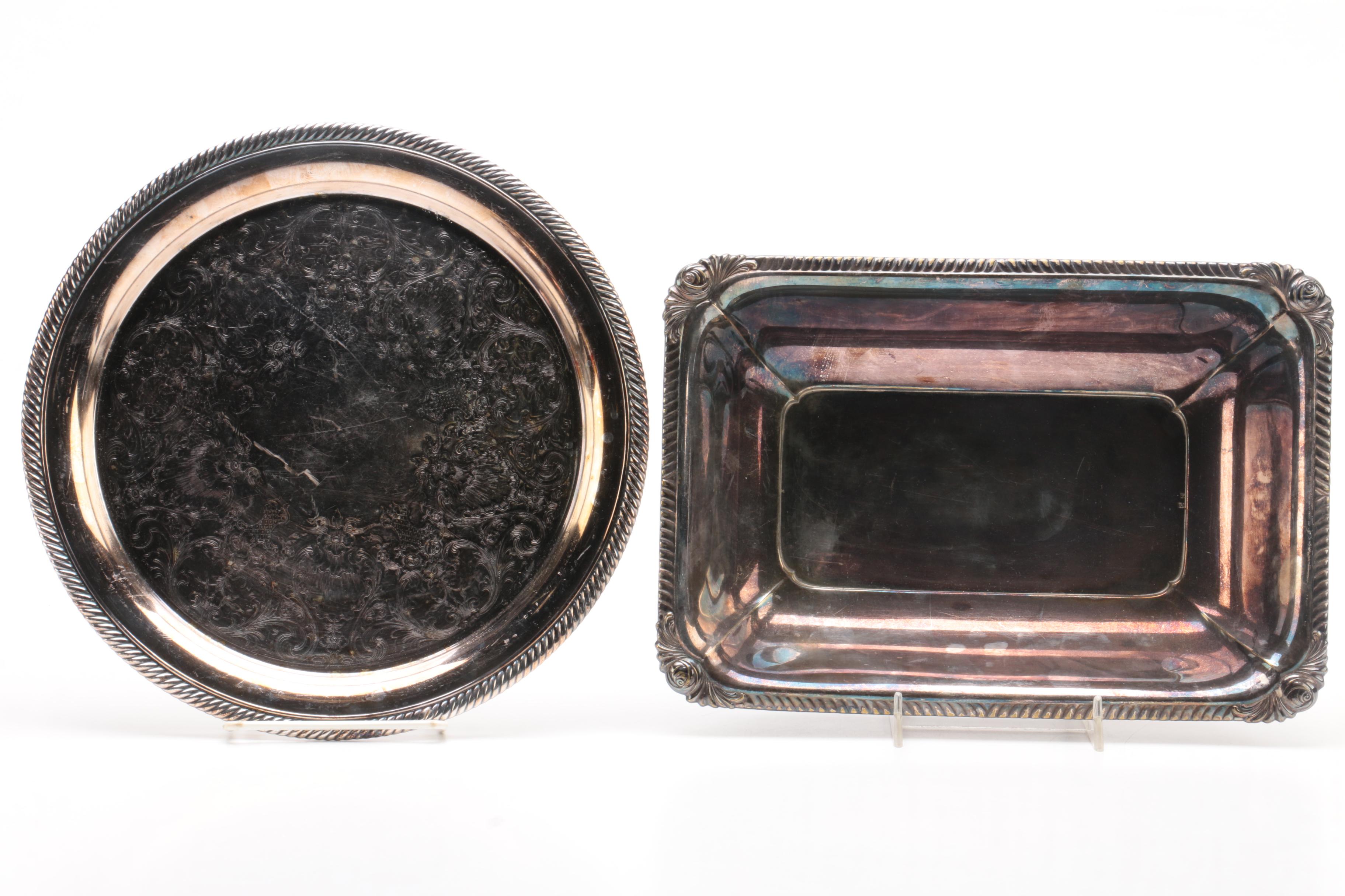 International Silver Co. "Castleton" Silver Plate Tray with Other Serveware