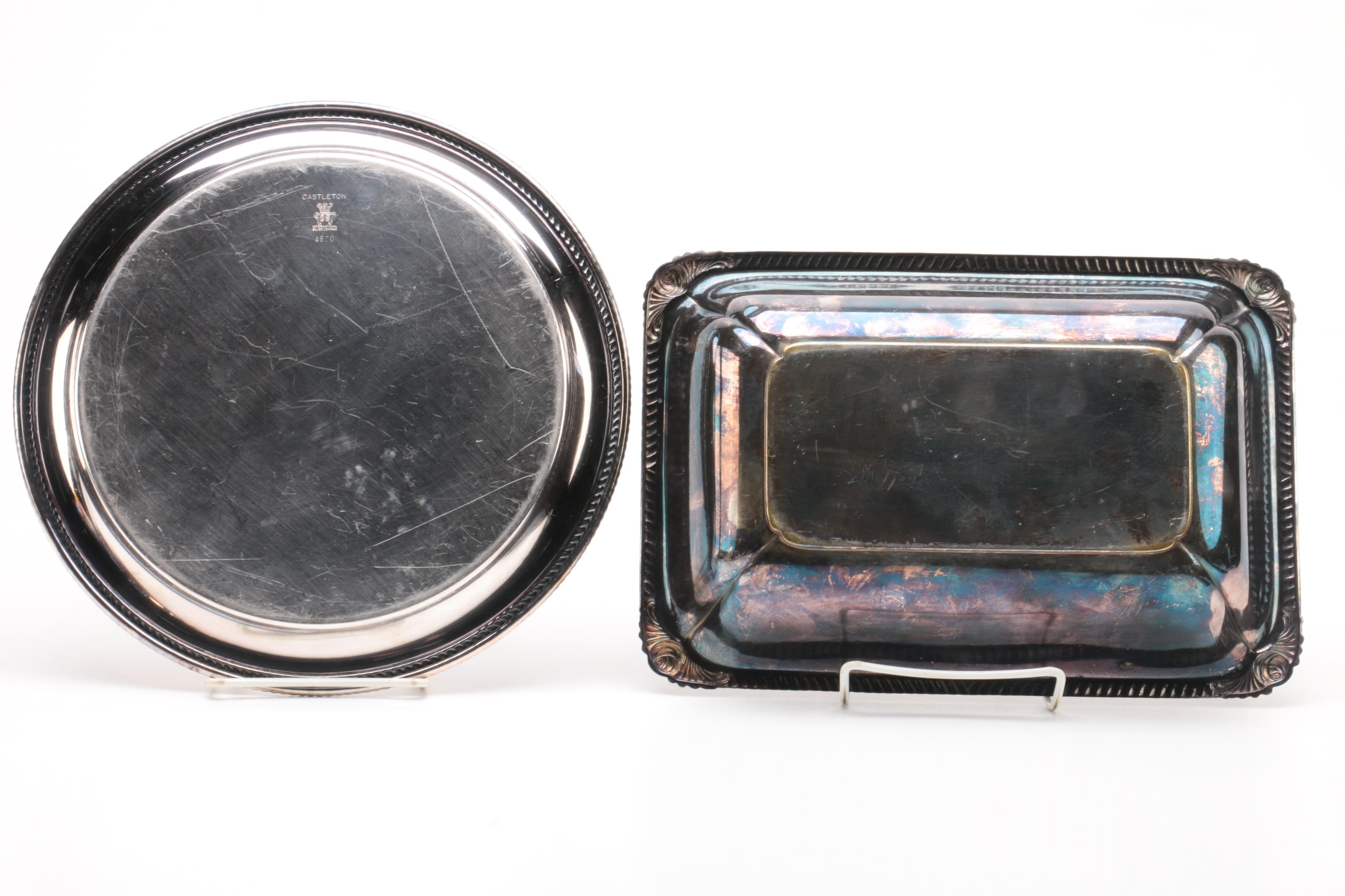 International Silver Co. "Castleton" Silver Plate Tray with Other Serveware