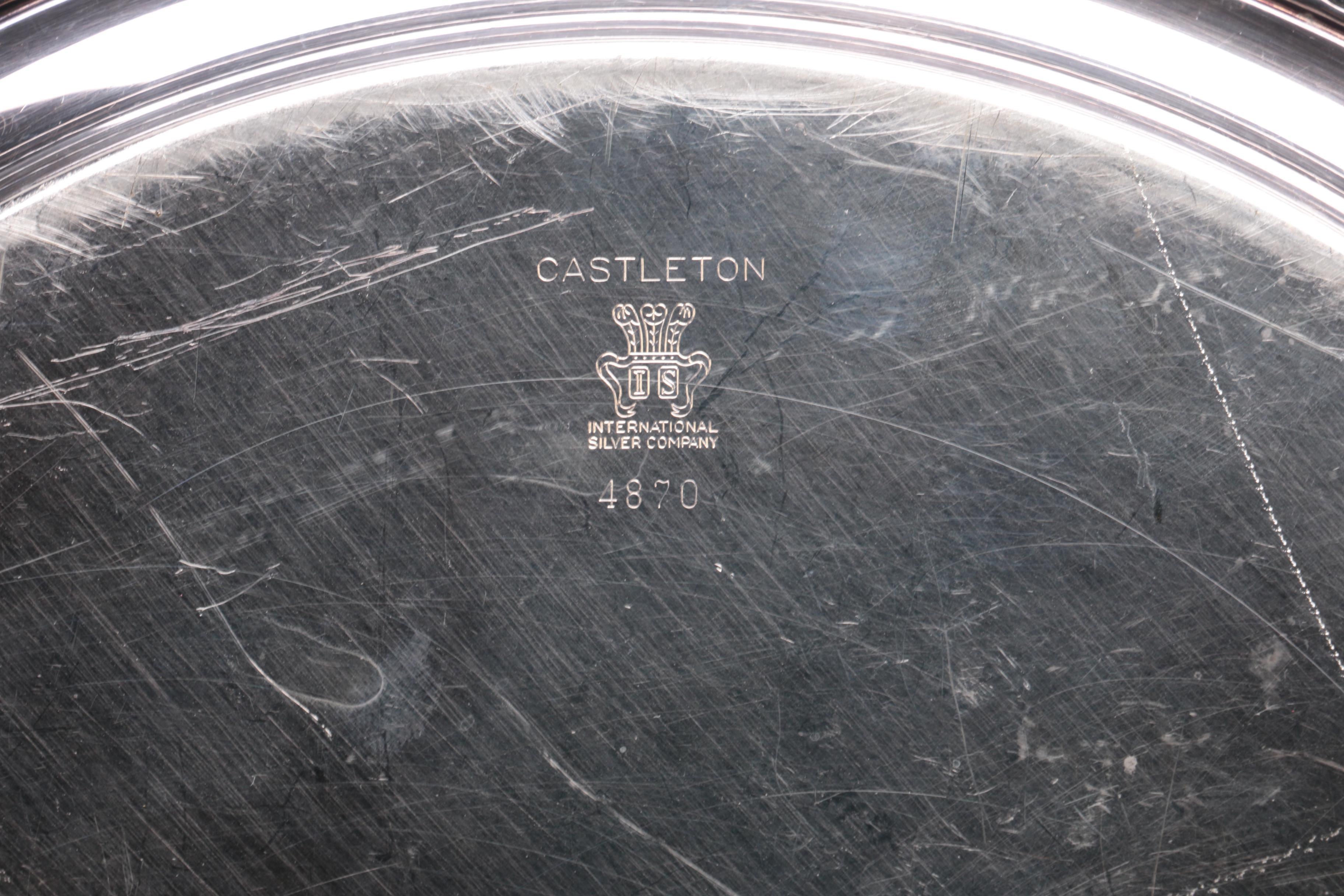 International Silver Co. "Castleton" Silver Plate Tray with Other Serveware