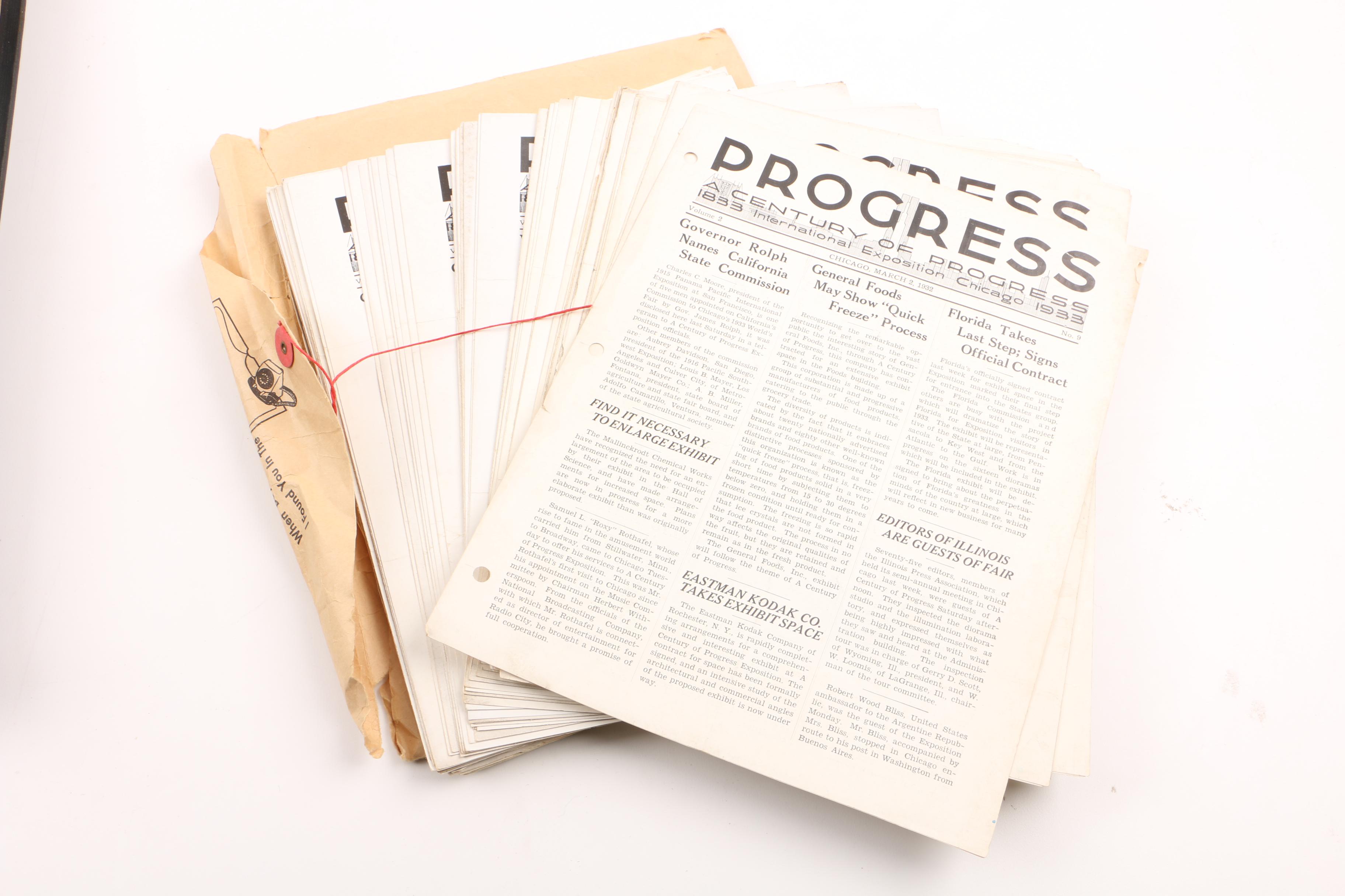 1933  Newsletters, Scrapbook of Chicago's "Century of Progress" Exposition