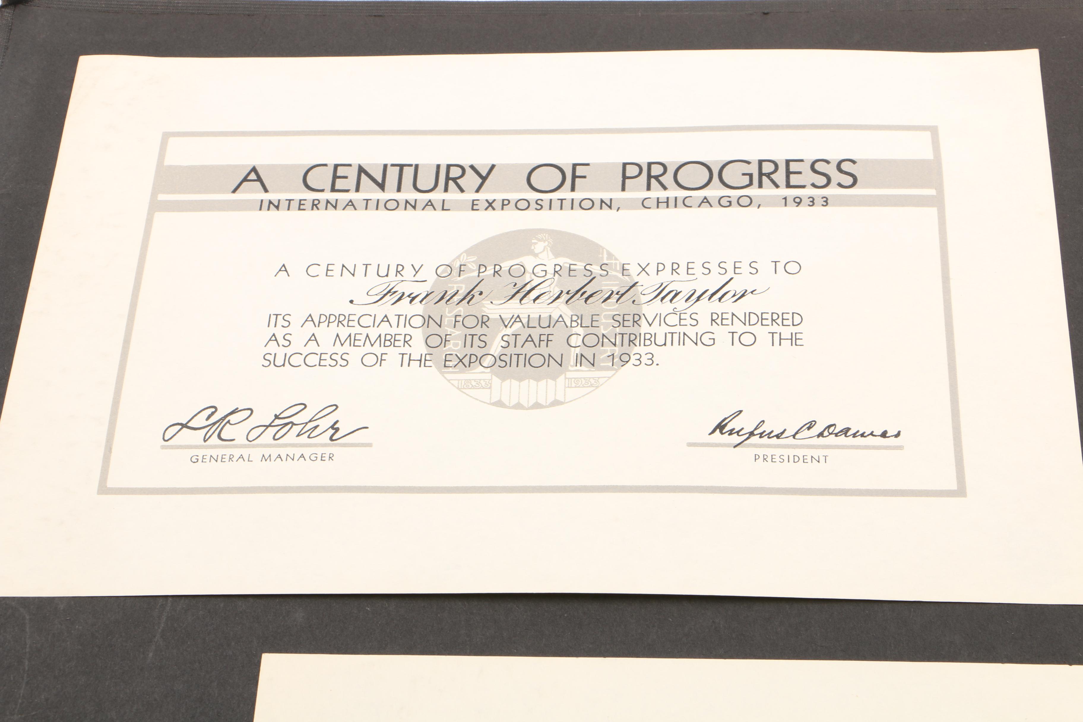 1933  Newsletters, Scrapbook of Chicago's "Century of Progress" Exposition