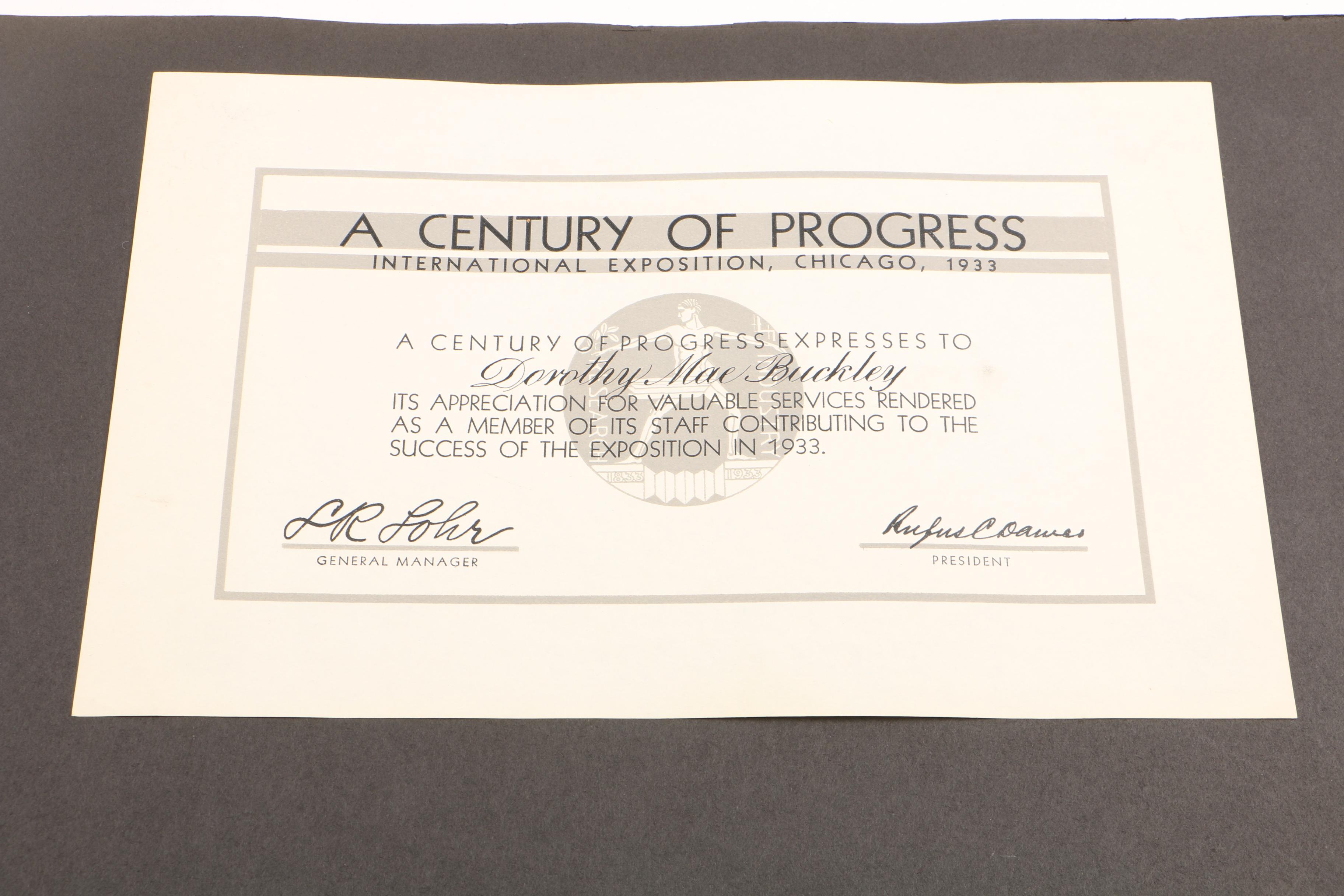 1933  Newsletters, Scrapbook of Chicago's "Century of Progress" Exposition