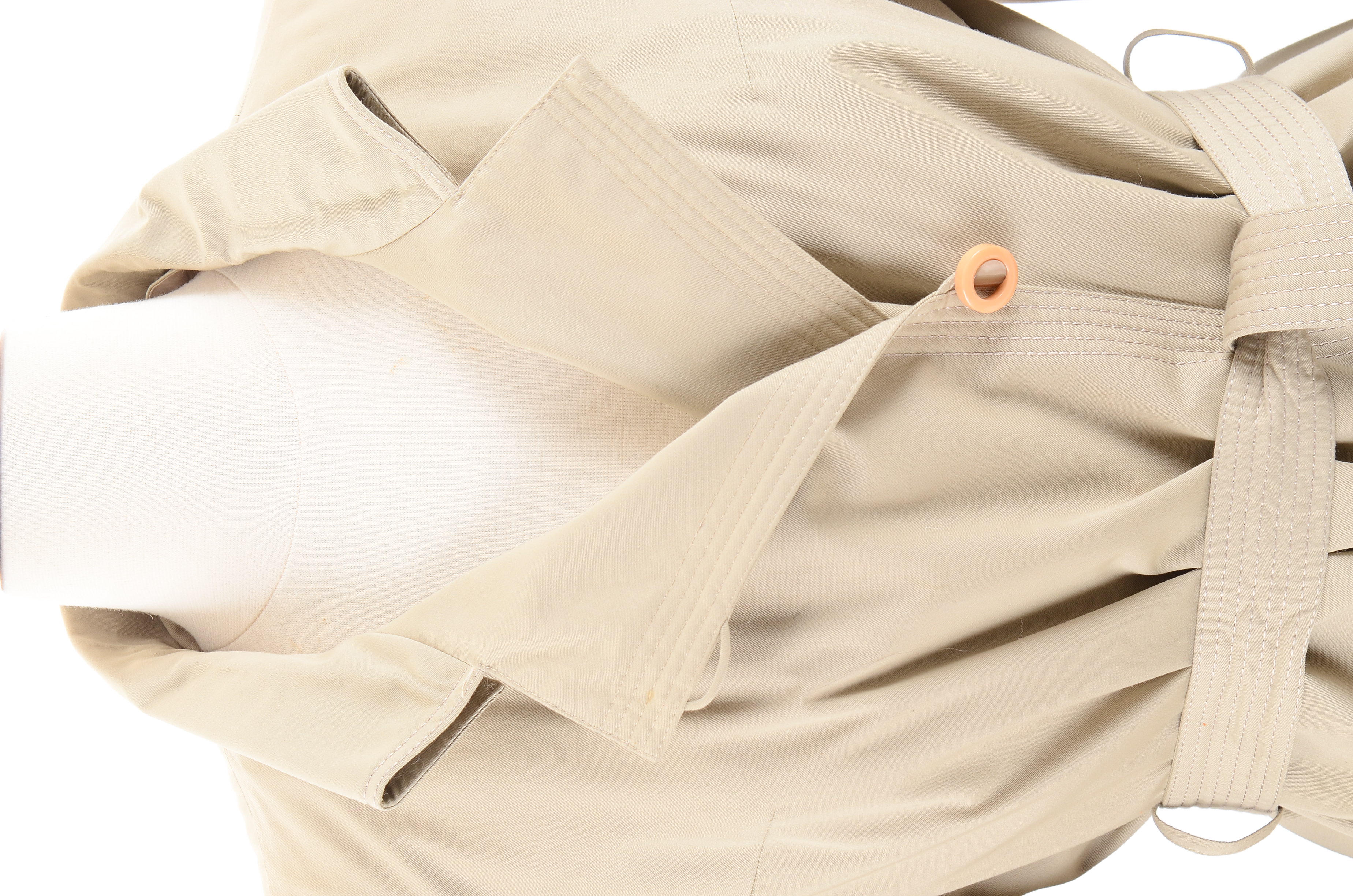 Twill Trenchcoat With Removable Silver Blu Iemura Fur Lining