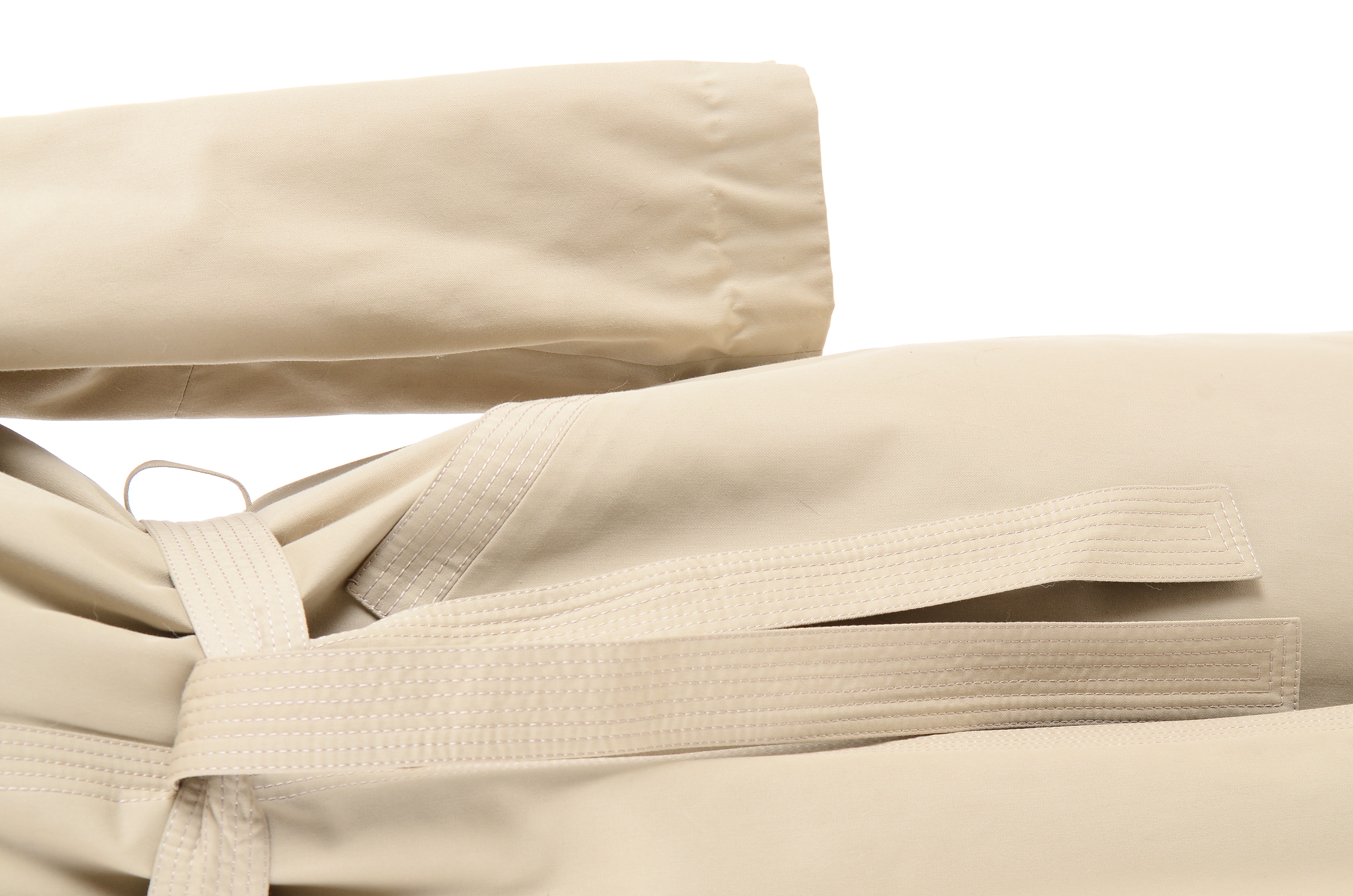 Twill Trenchcoat With Removable Silver Blu Iemura Fur Lining